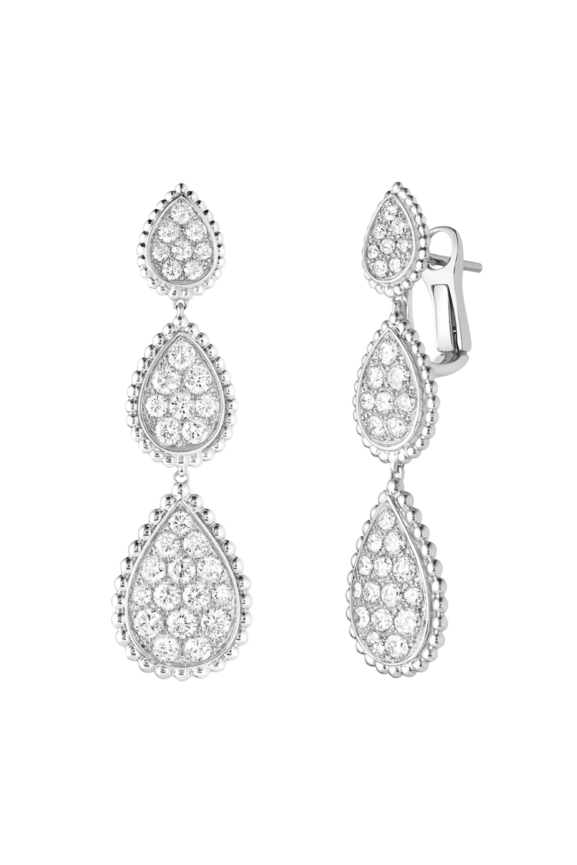 Serpent Boh&egrave;me Pendant Earrings, 18K White Gold & Diamonds