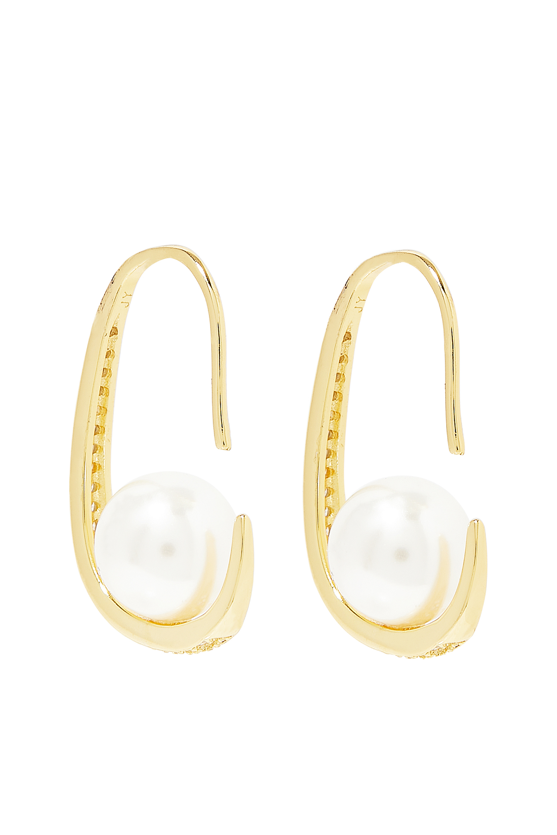 Michelle Earrings, 14k Vermeil & Pearl