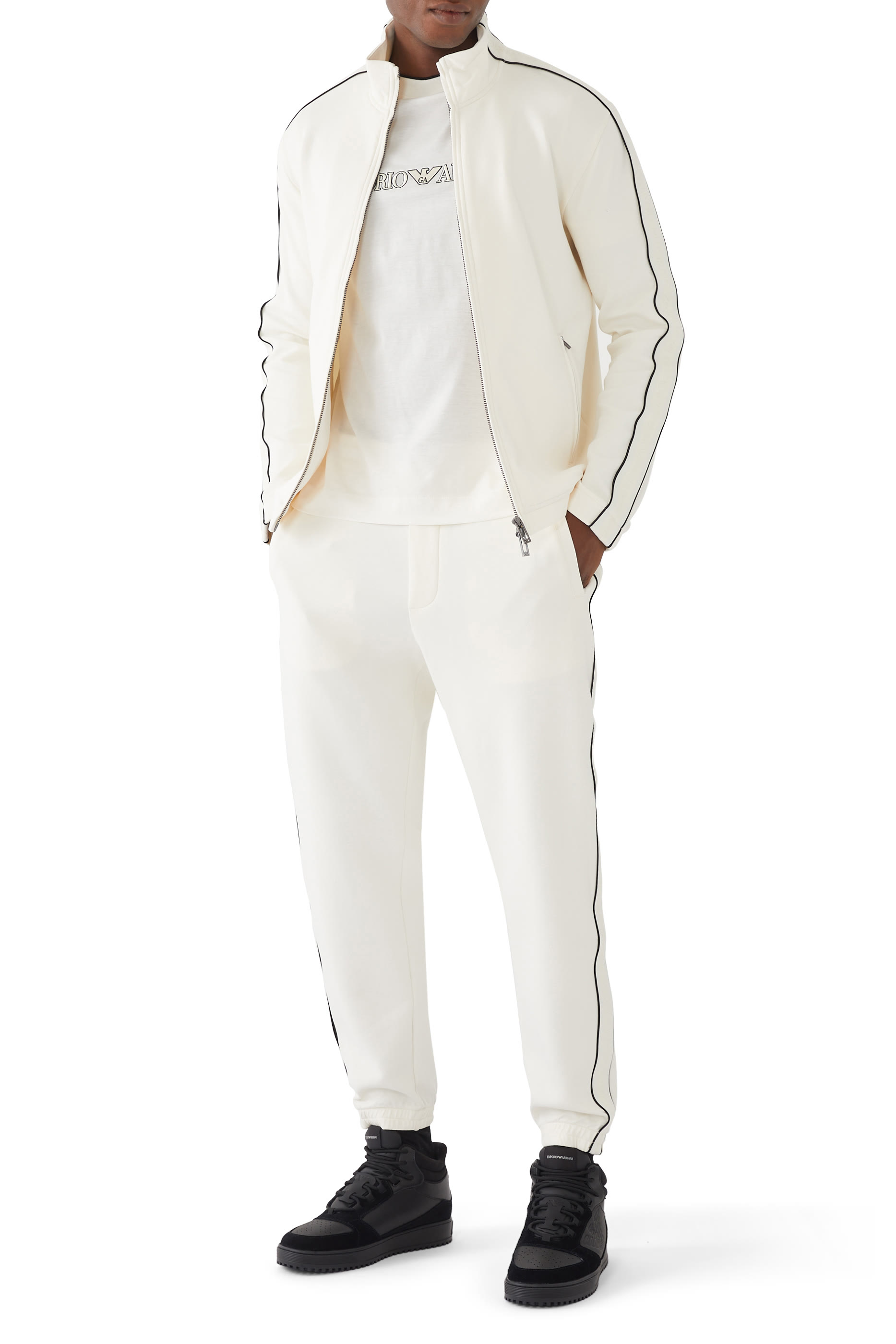 Logo Tape Double-Jersey Zip Sweatshirt