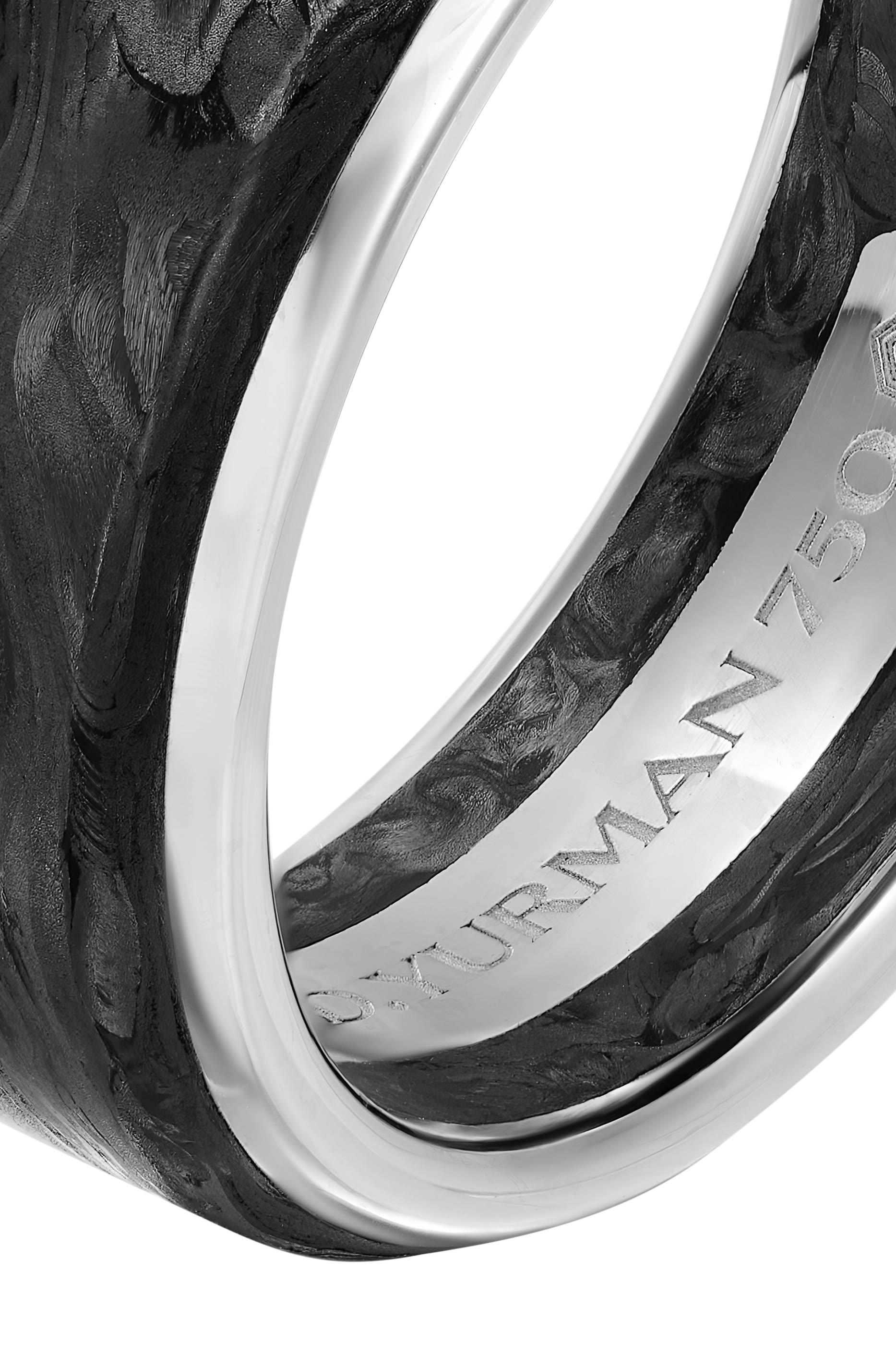 Streamline® Band Ring, 18k White Gold & Carbon