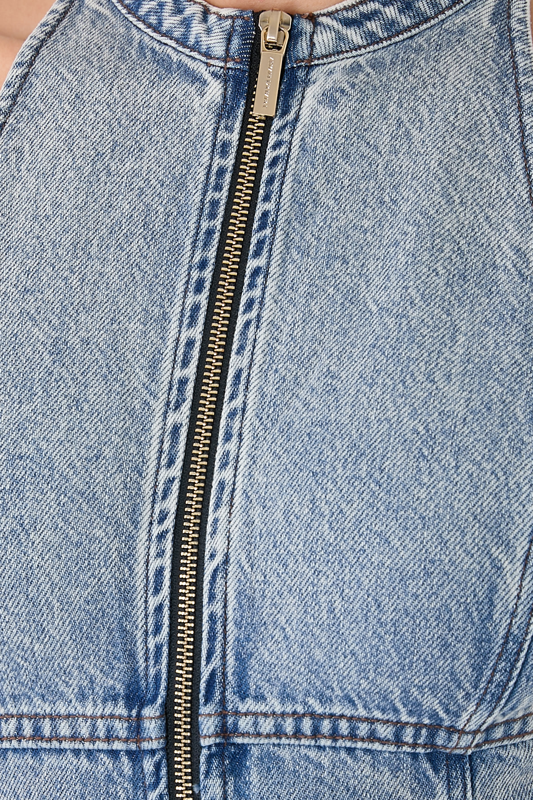 Clubhouse Denim Zip-Through Sleeveless Dress