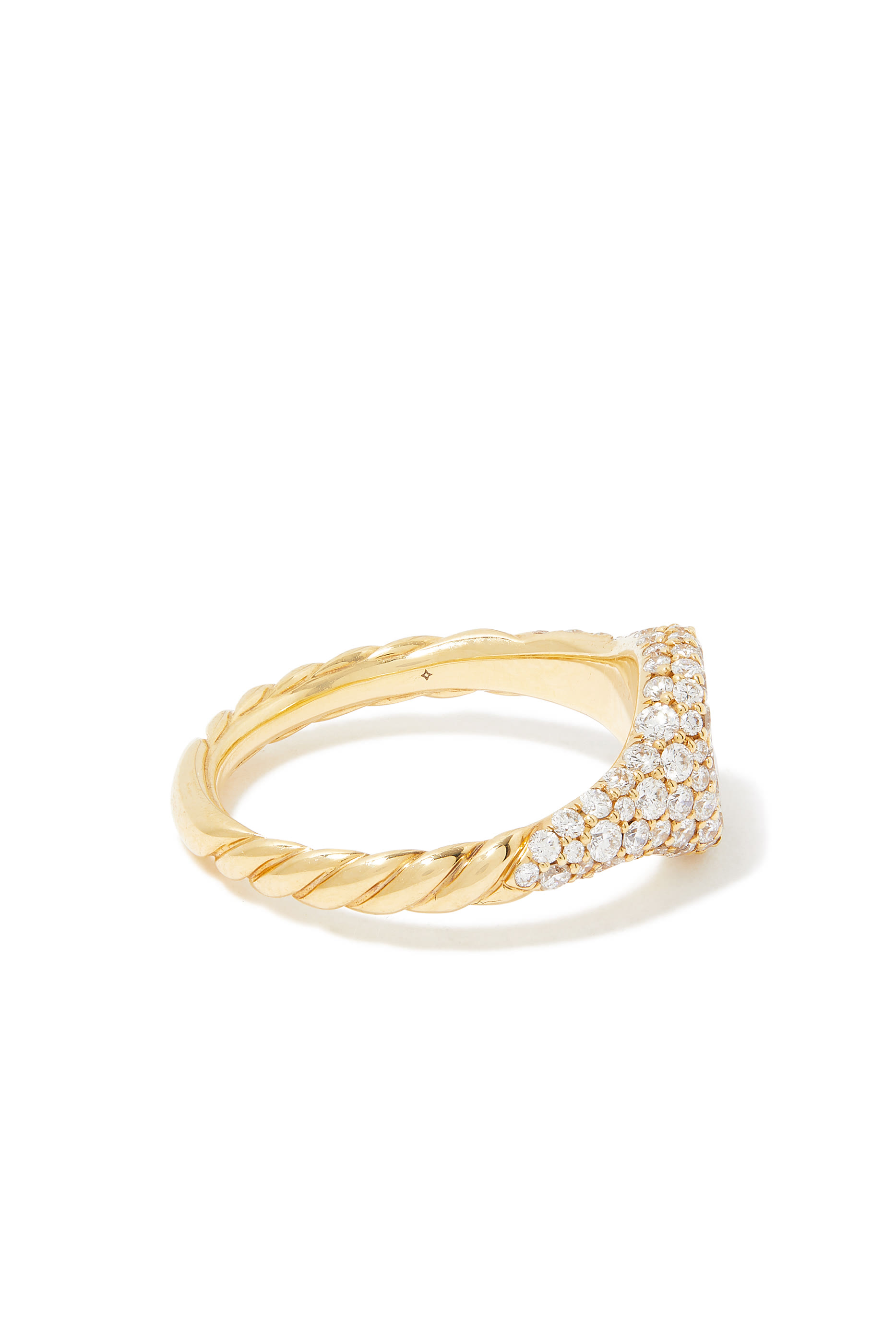 Petite Pavé Pinky Ring, 18k Yellow Gold & Diamonds