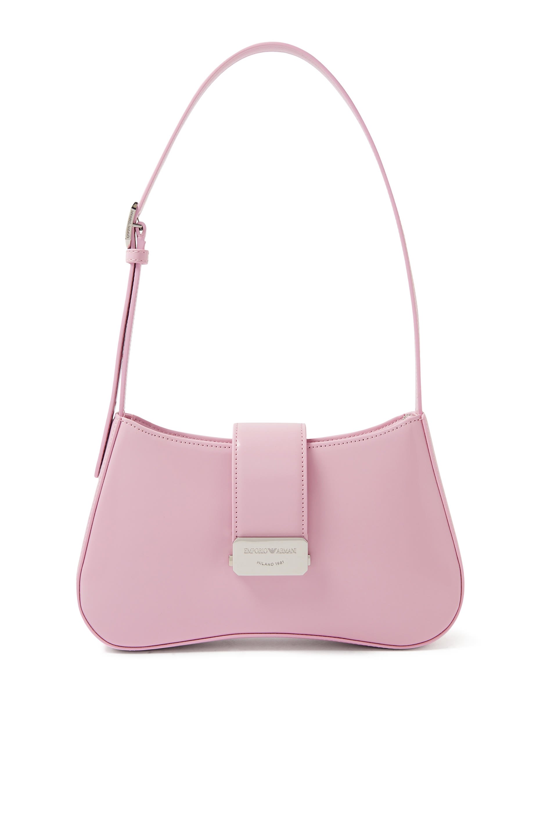 Hobo Shoulder Bag with Logo Buckle