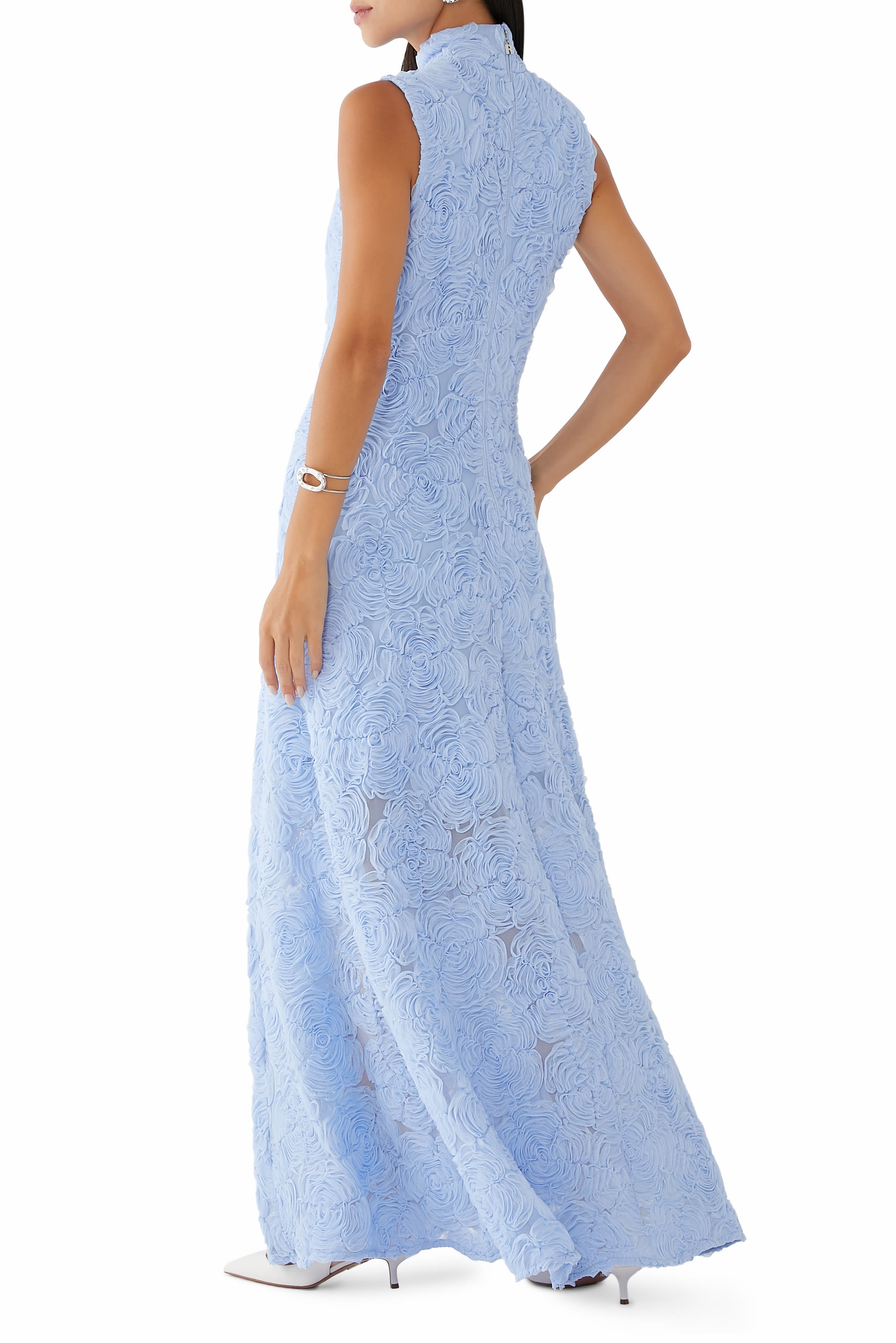 Flower Mesh Maxi Dress