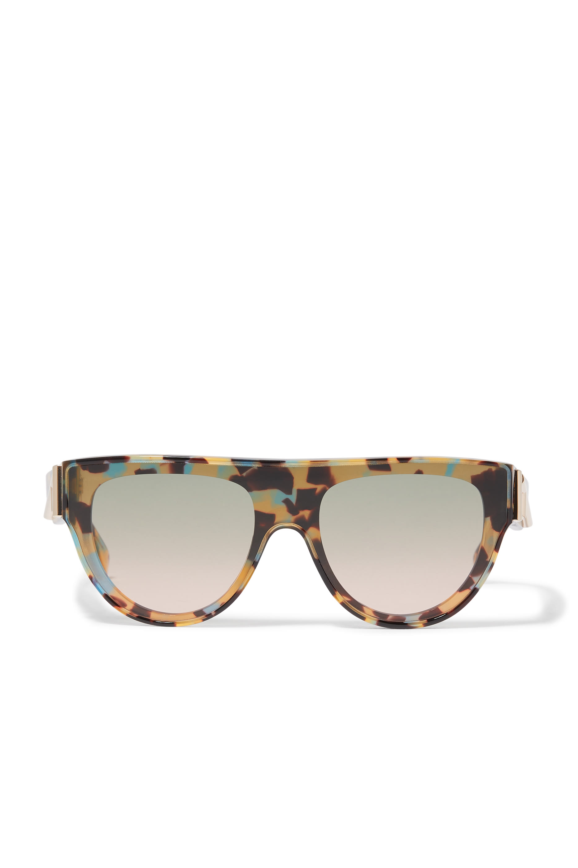 Fendi First Acetate Havana Geometric Sunglasses
