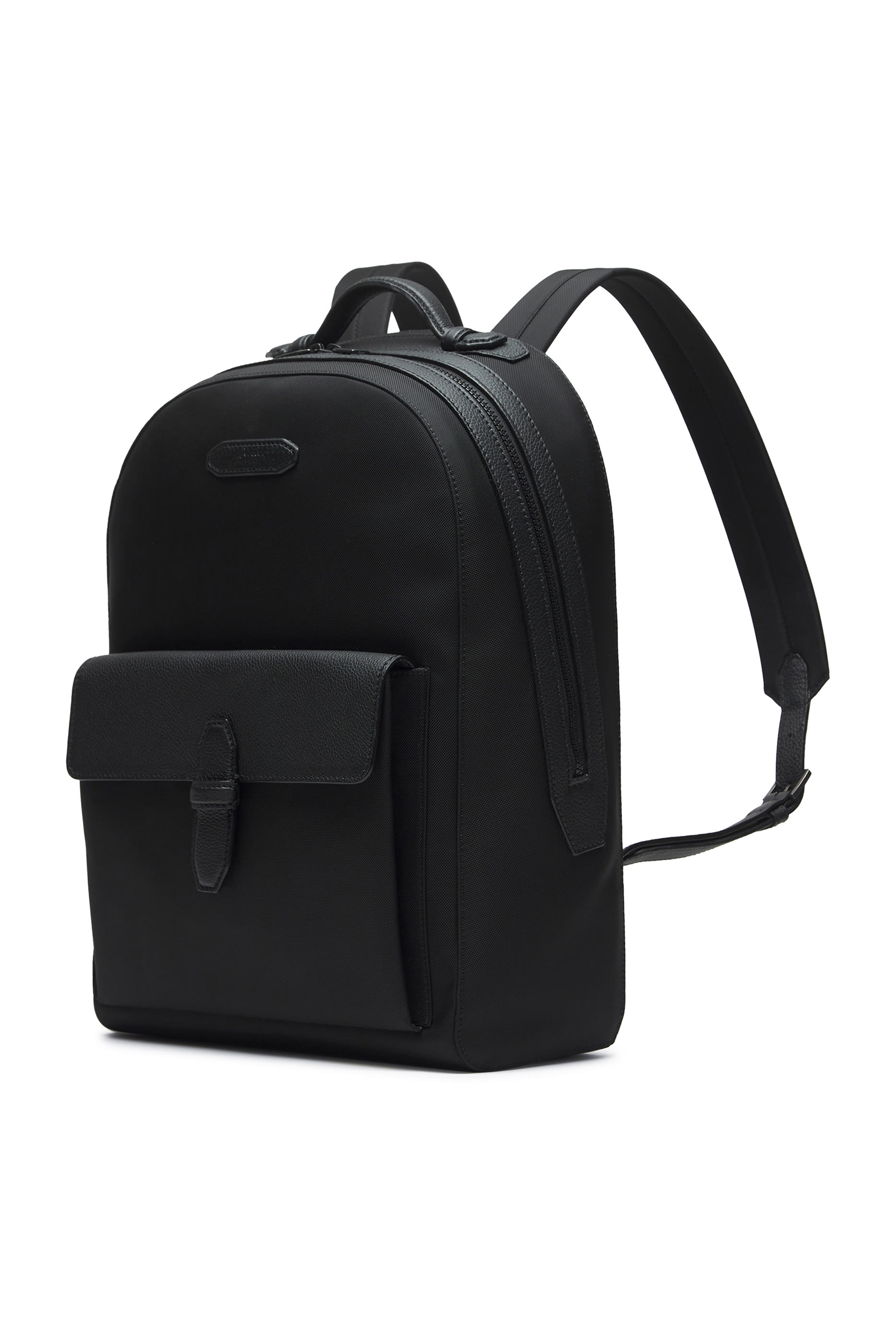 Nylon & Grained Leather Backpack