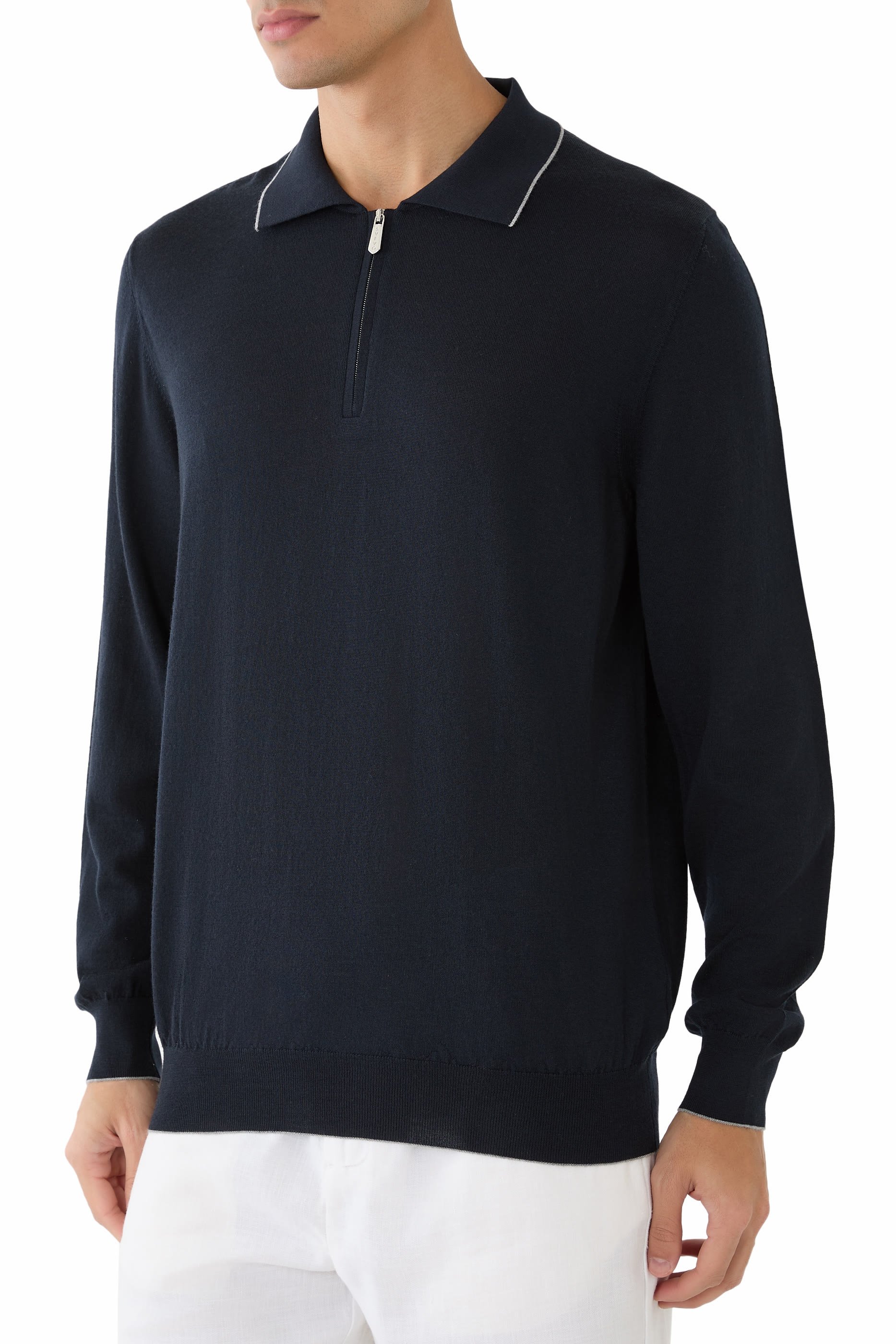 Zip Polo Sweater