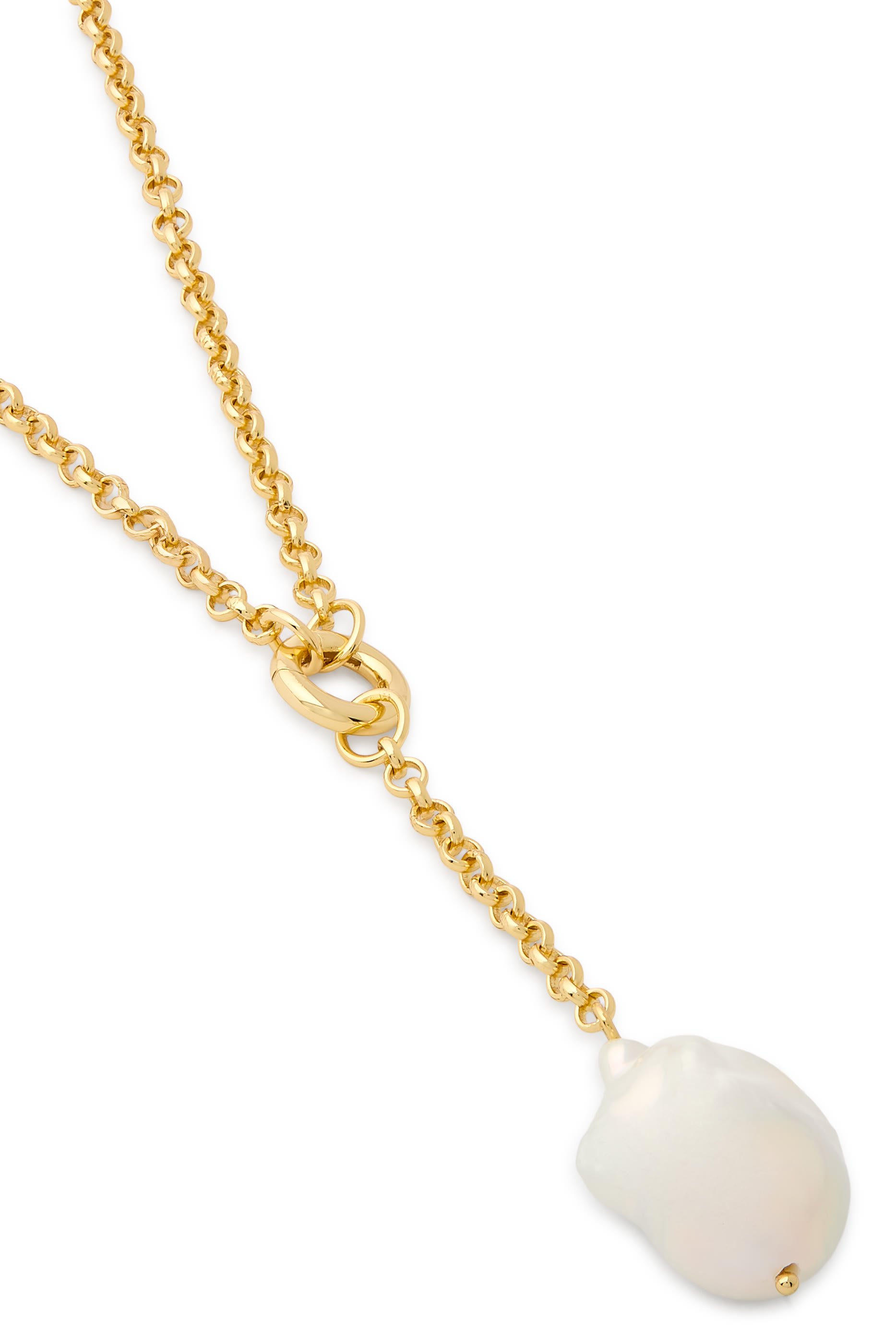 Jane Necklace, Gold-plated Silver & Baroque Pearl