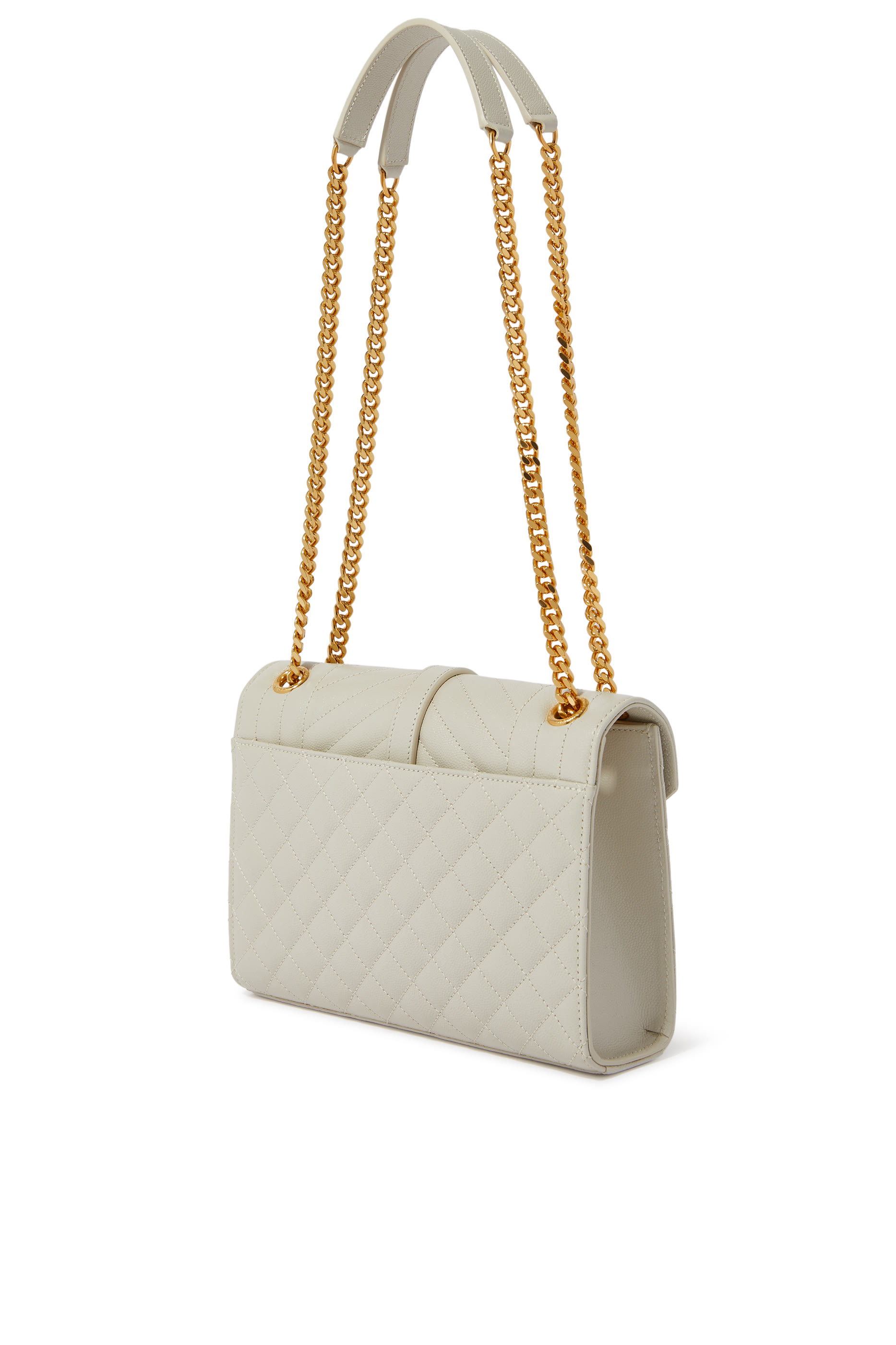 Envelope Medium Bag in Mix Matelass&eacute; Grain De Poudre Embossed Leather