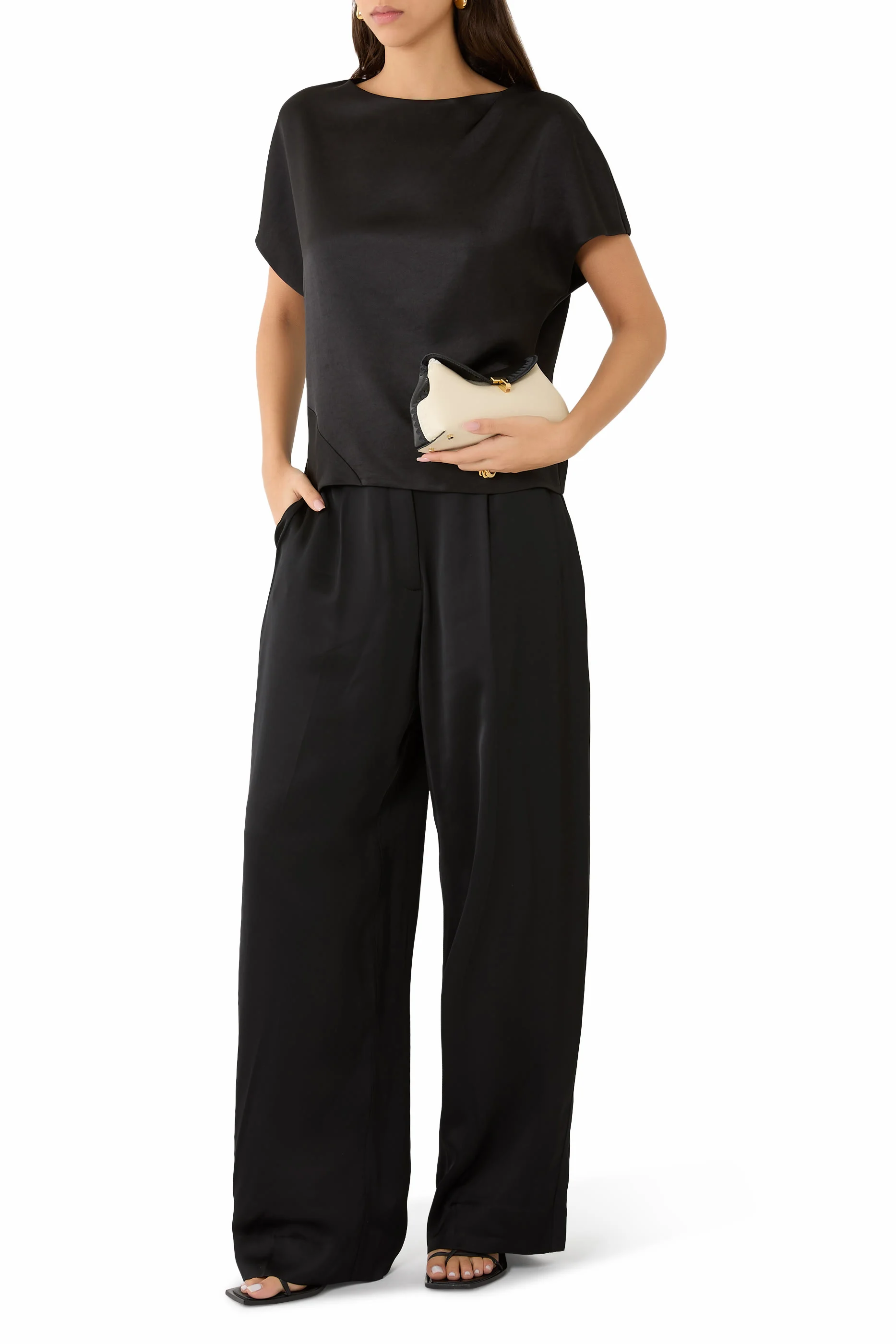  Draped Dolman Sleeve Blouse