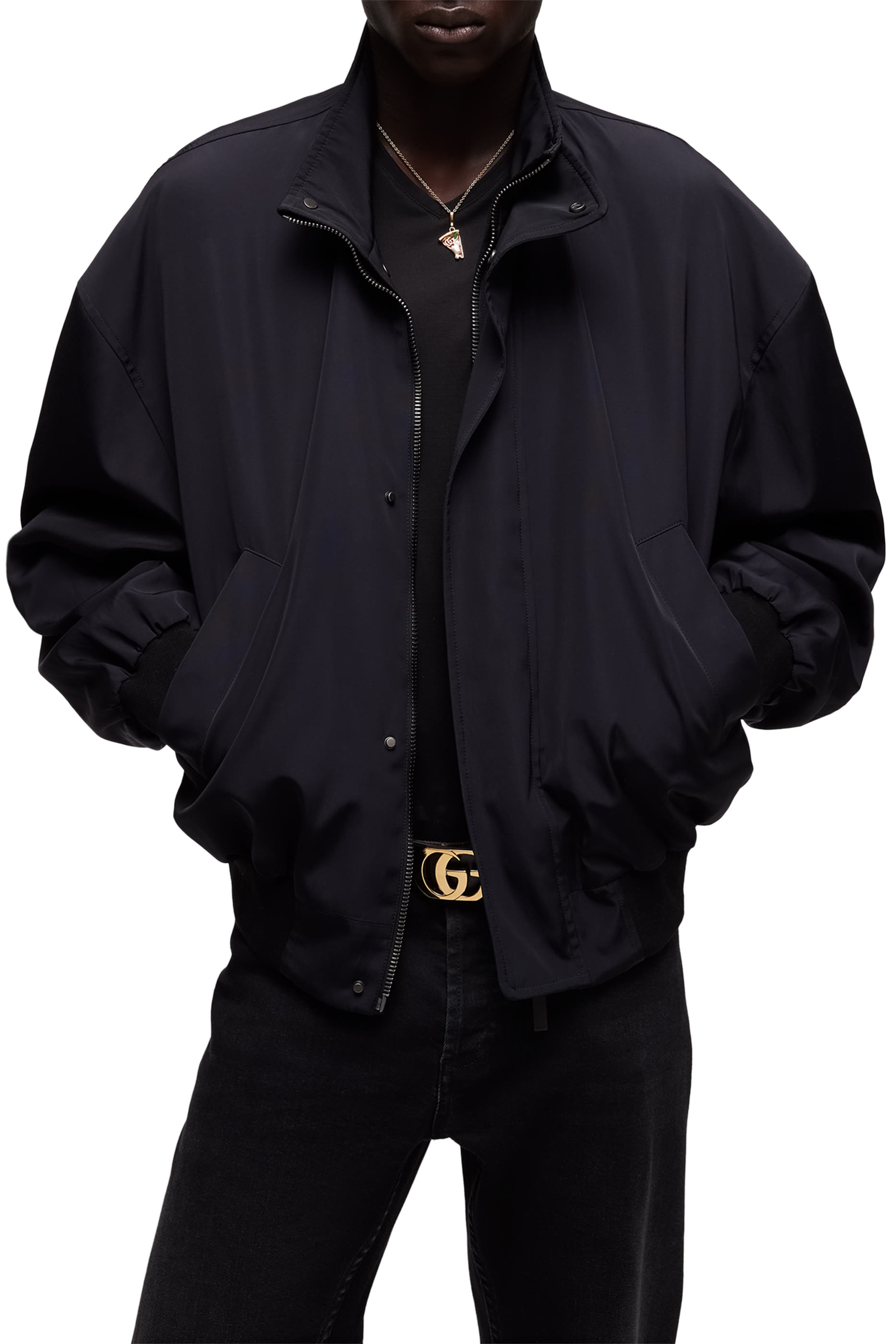  Light Cotton Acetate Faille Zip Jacket 