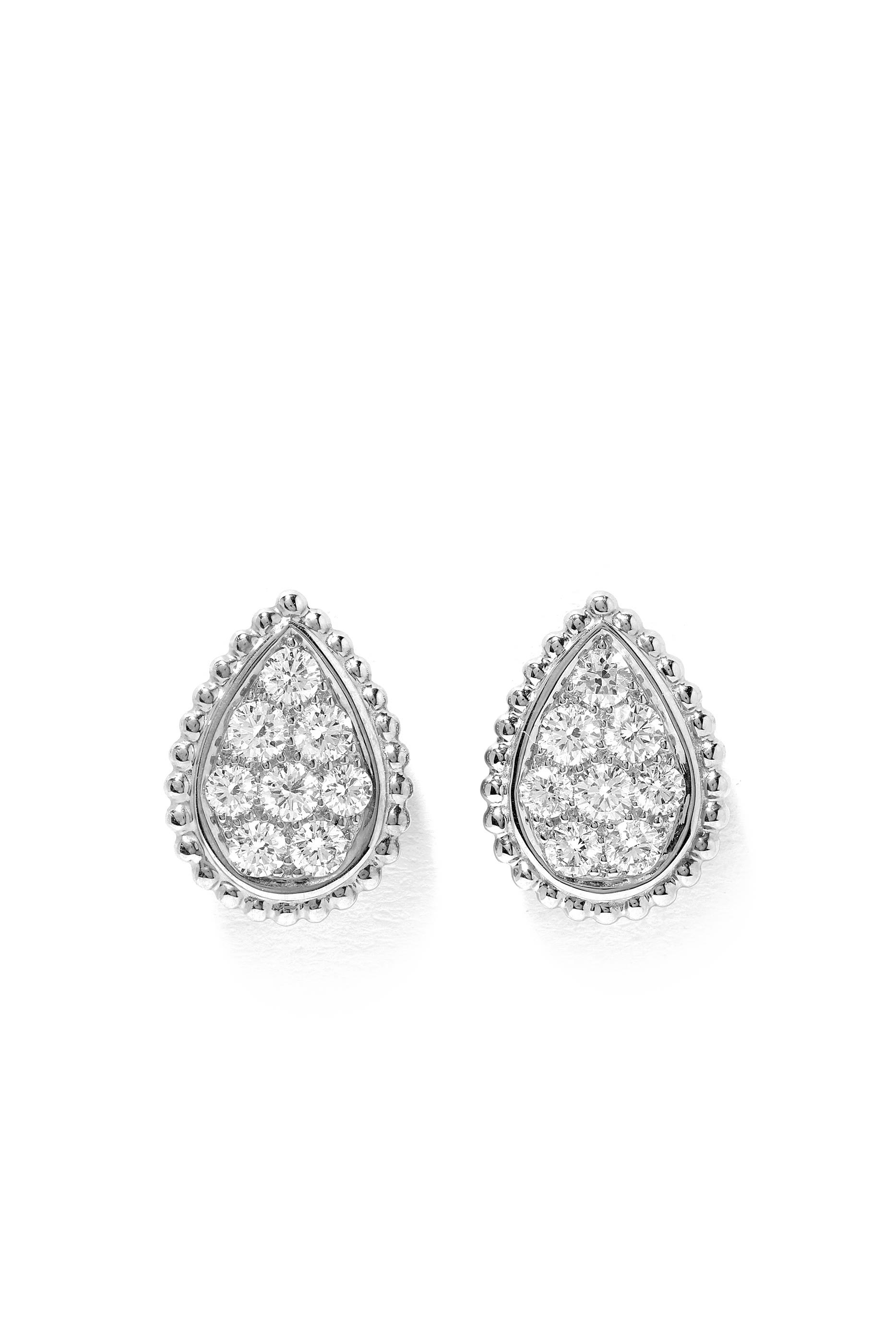 Serpent Boh&egrave;me Stud Earrings, 18K White Gold & Diamonds