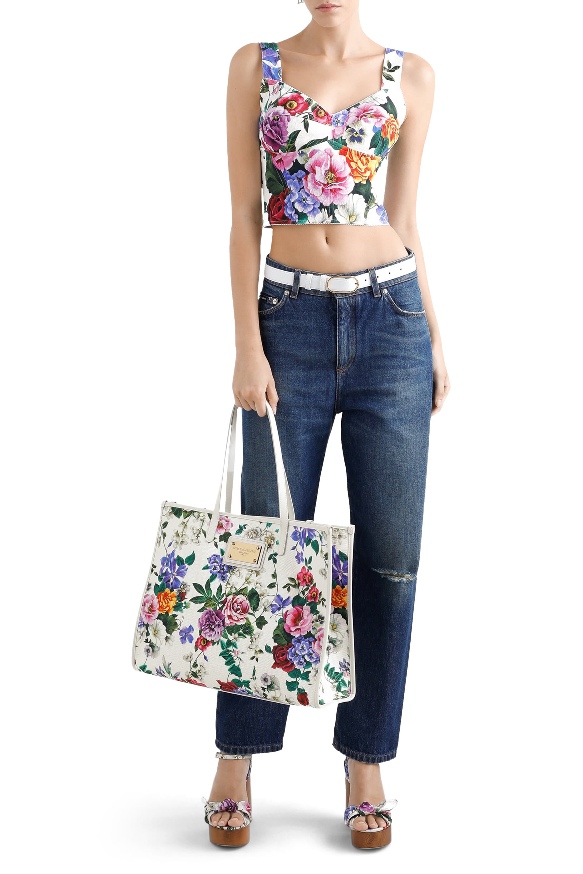 Floral Print Tote Bag