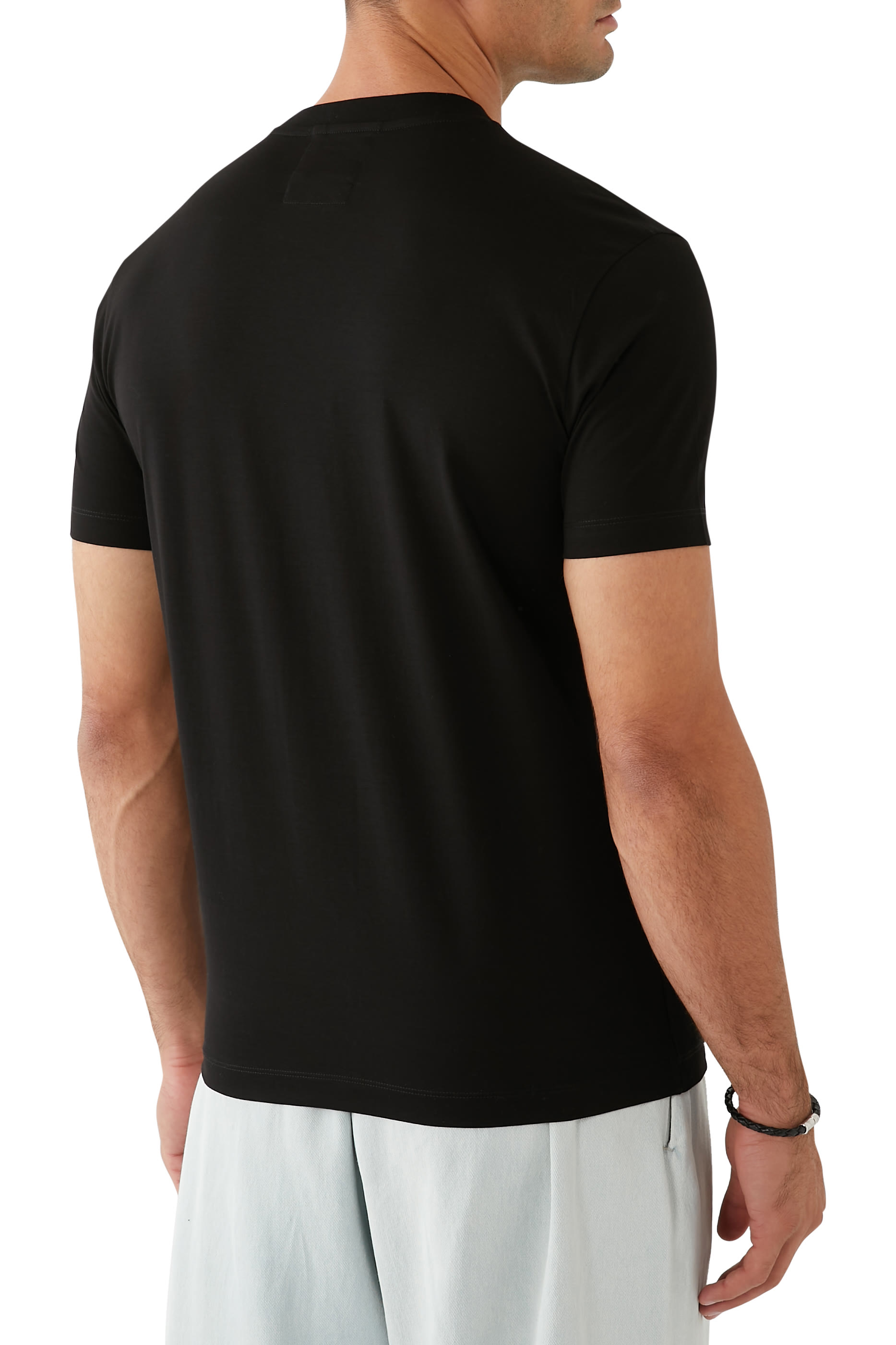 Jersey T-shirt with Jacquard Logo