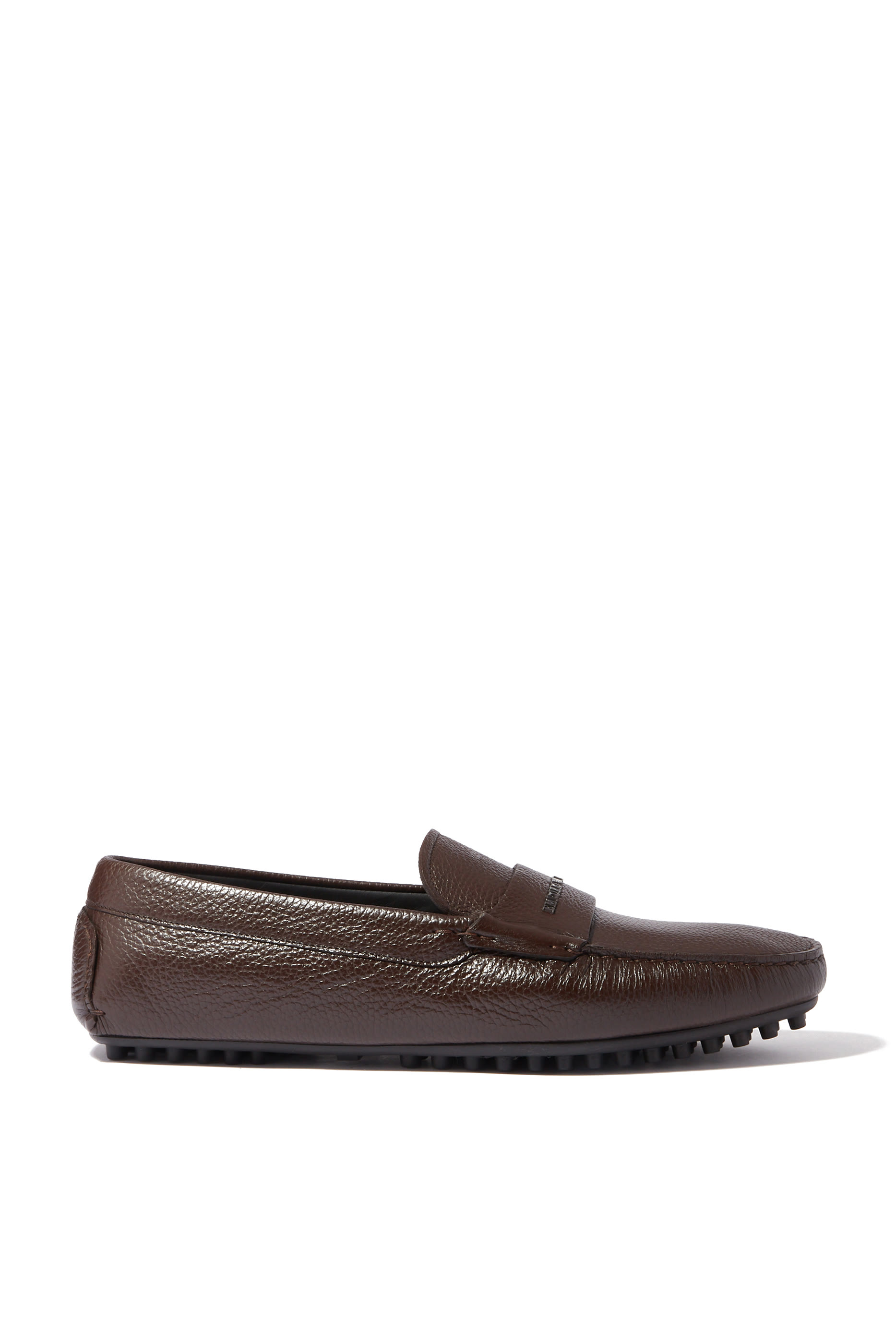 Textured Leather Driver Moccasins