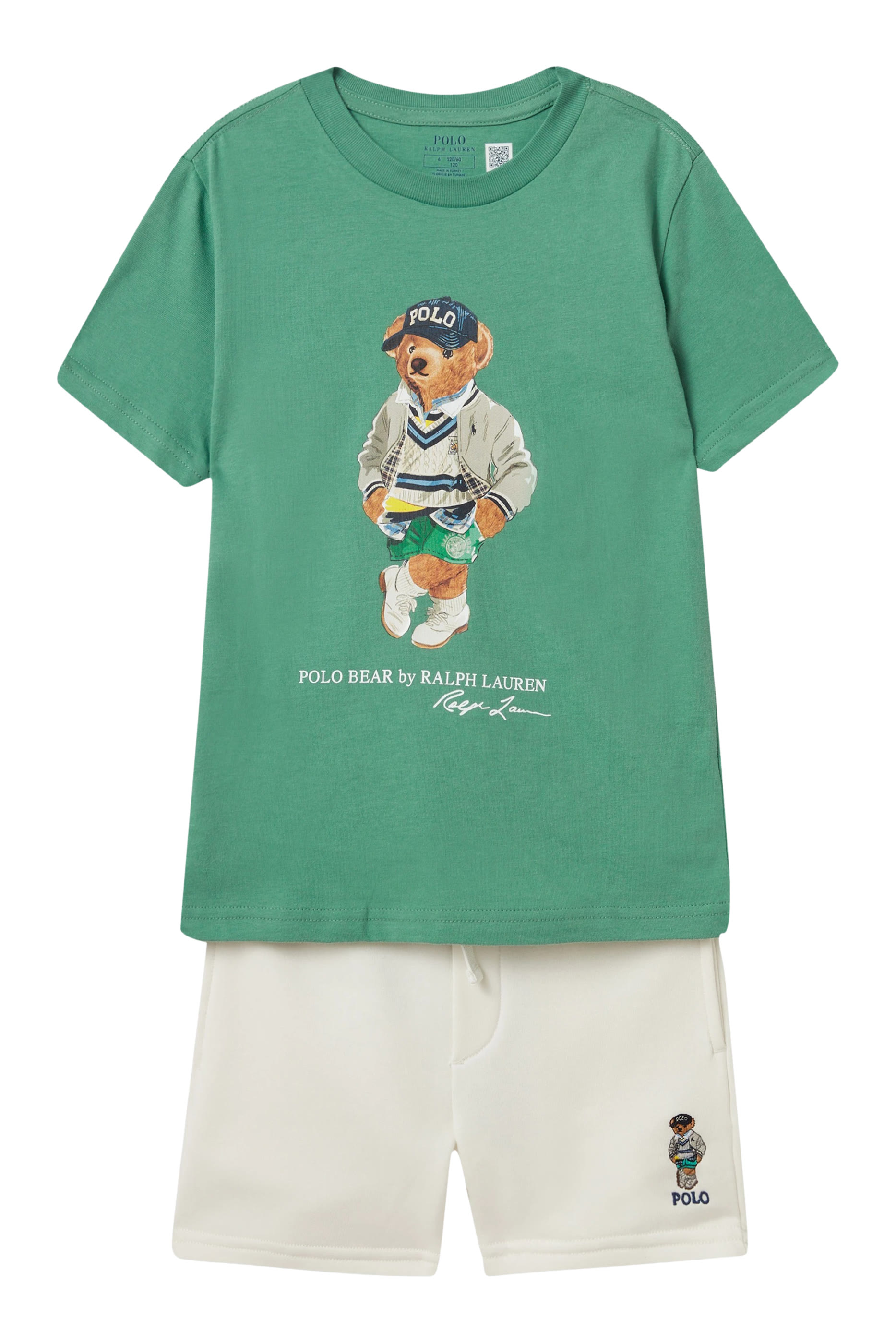 Kids Cotton Jersey Polo Bear T-Shirt