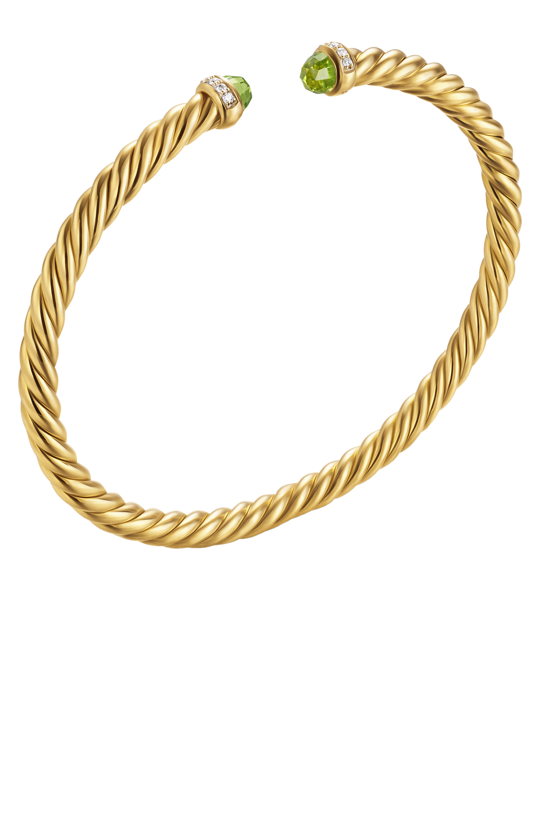 Cablespira® Flex Bracelet, 18k Yellow Gold, Peridot & Diamonds