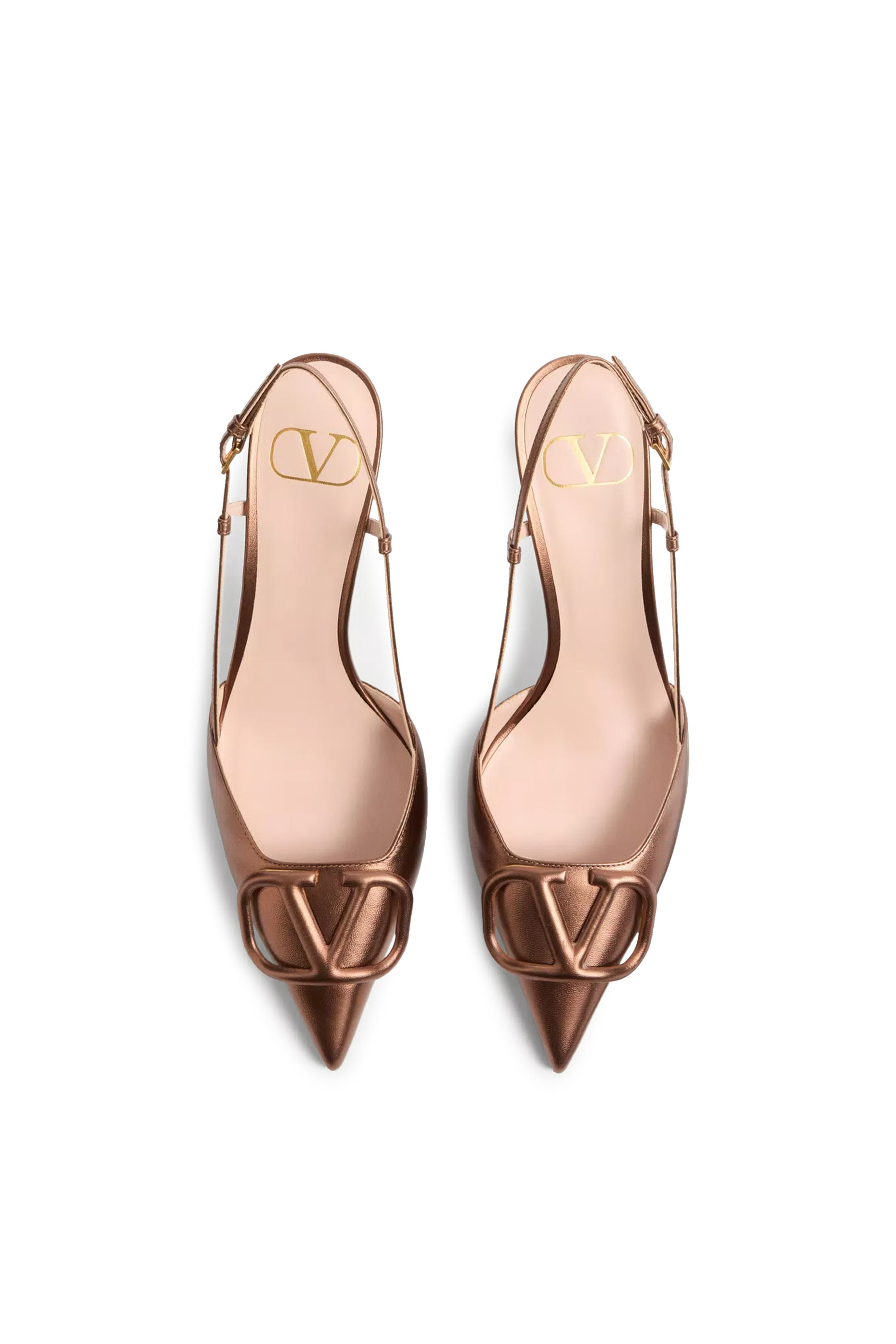 VLogo Signature 80 Slingback Pumps in Laminated Nappa Leather