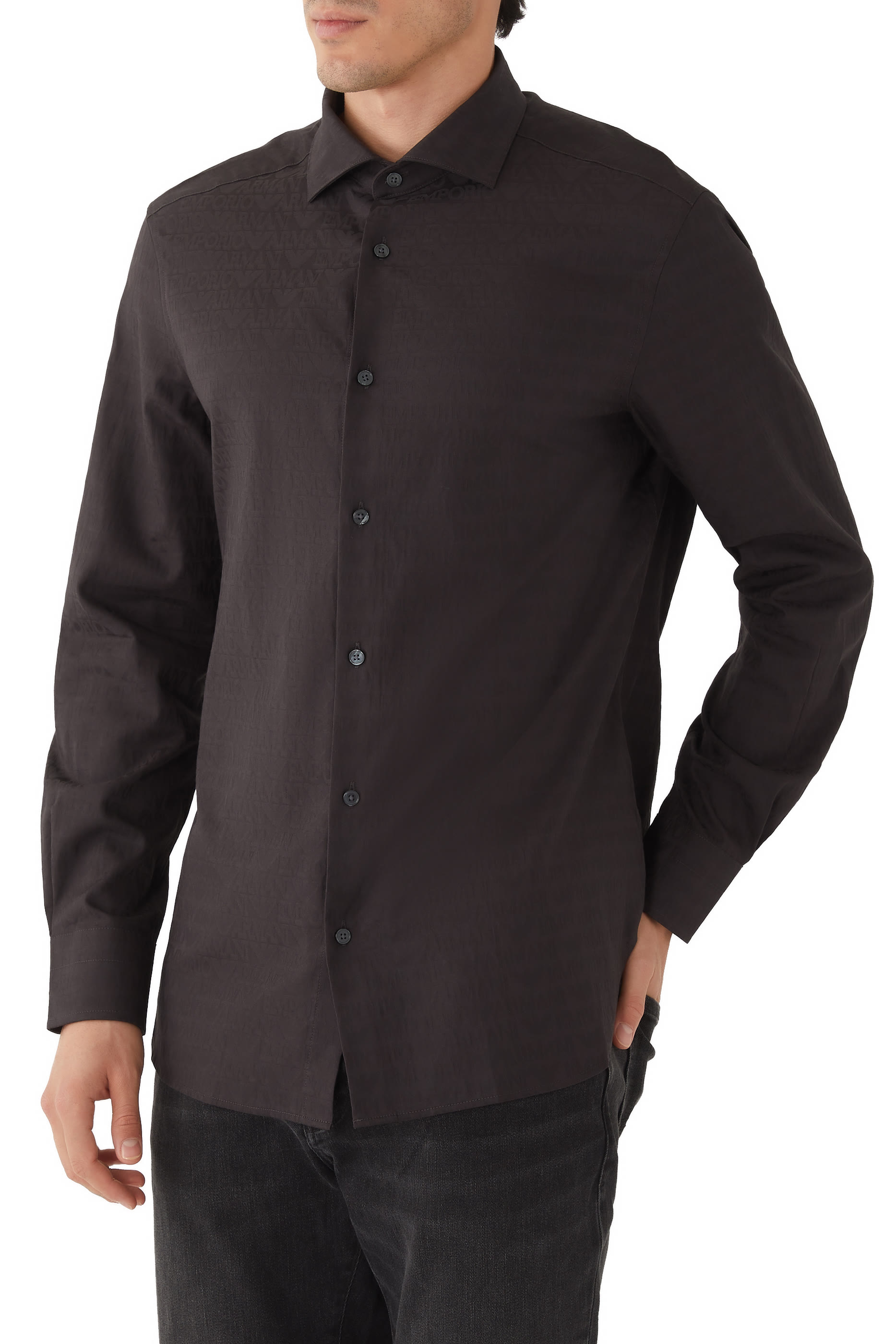 All-over Jacquard Logo Shirt