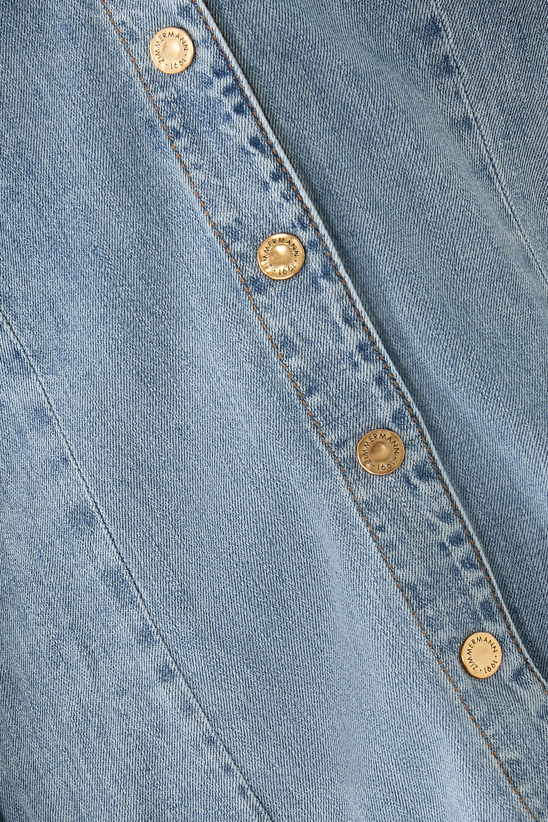 Tie Neck Denim Blouse