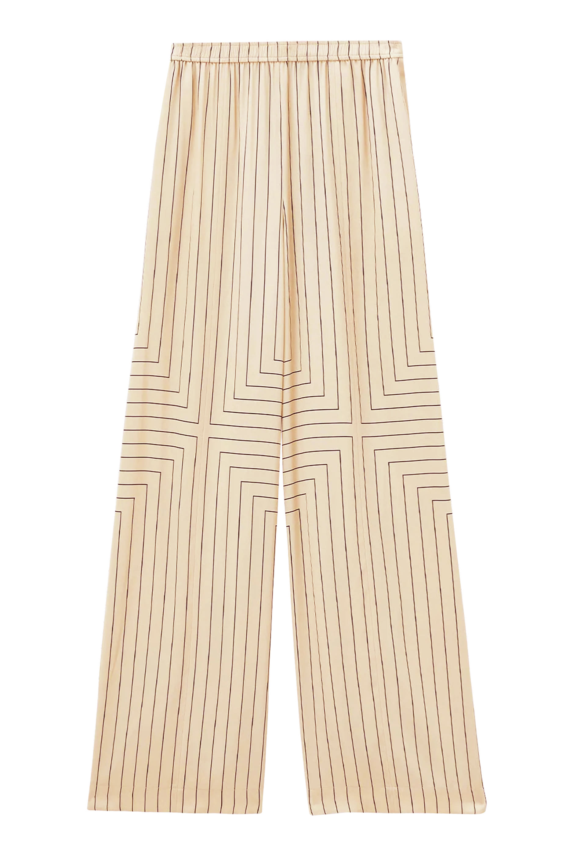 Hulin Geometric Print Silk Trousers