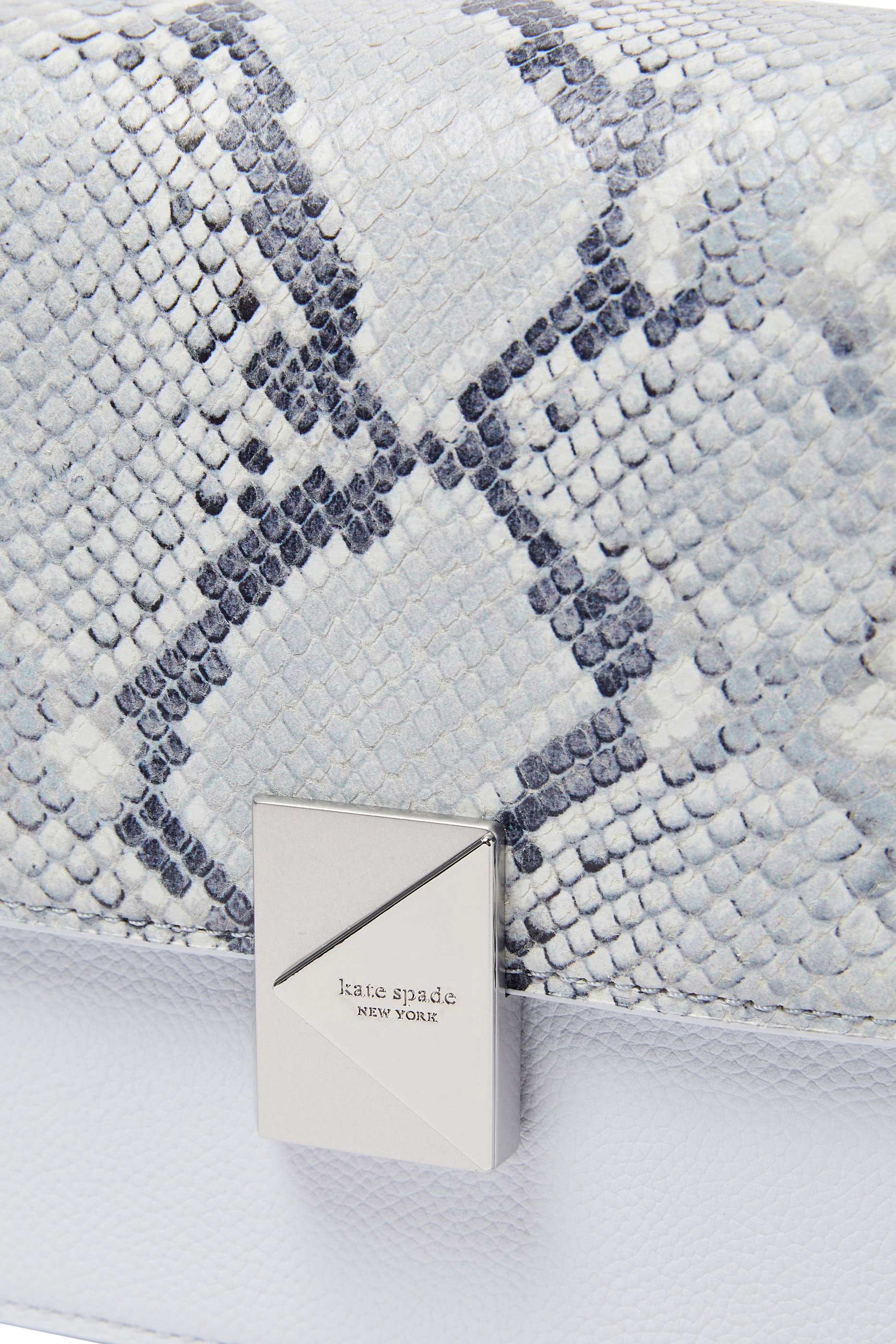 Deco Snake Embossed Chain Shoulder Bag