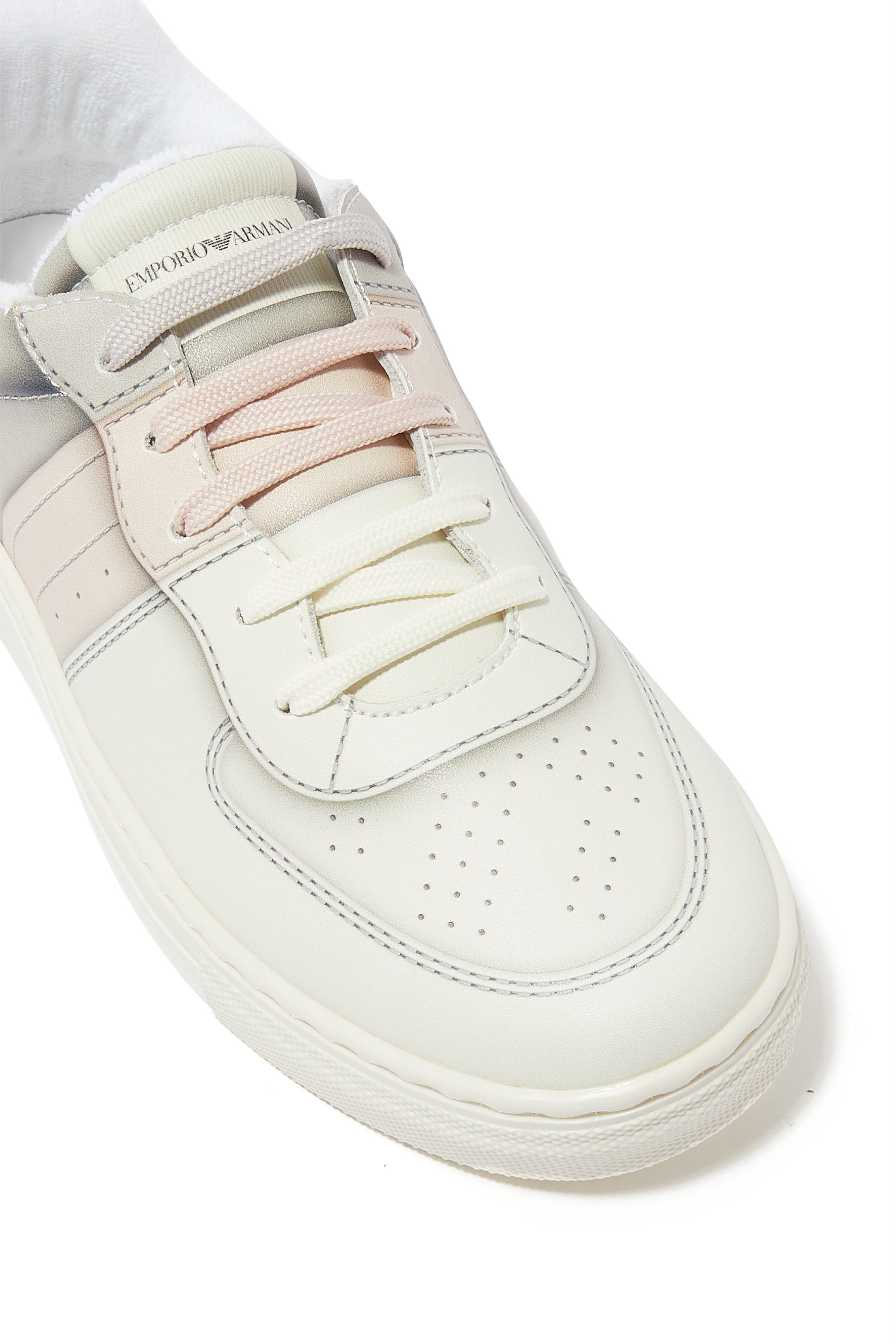 Kids EA Logo Leather Sneakers