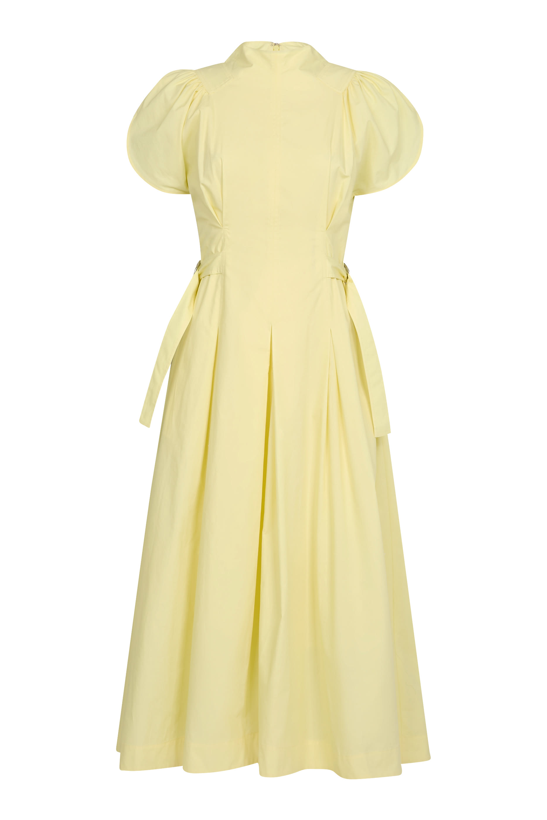 Puff Sleeves Side-Tie Midi Dress