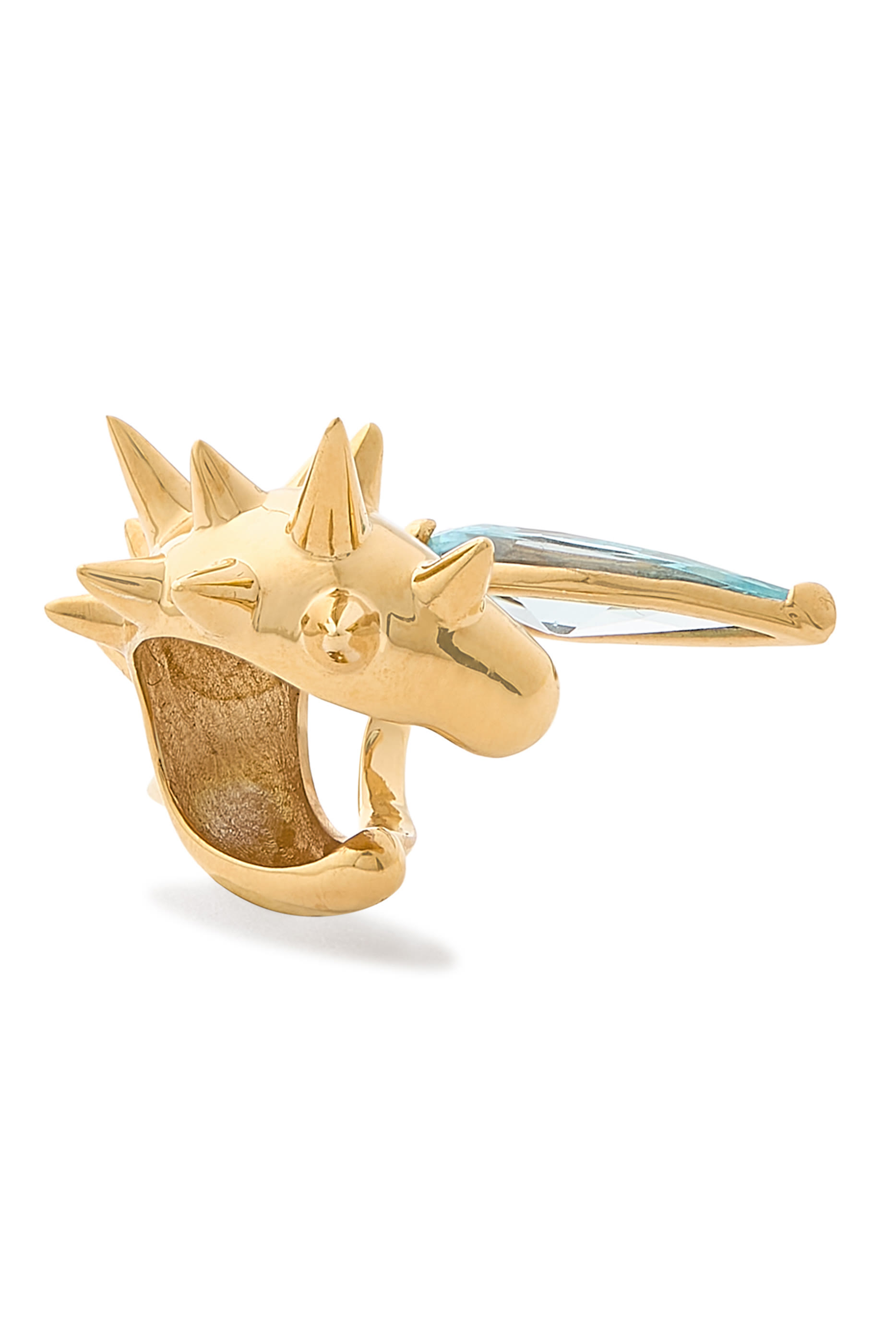 Mini Spike Alien Single Ear Cuff, 925 Sterling Silver & Crystal