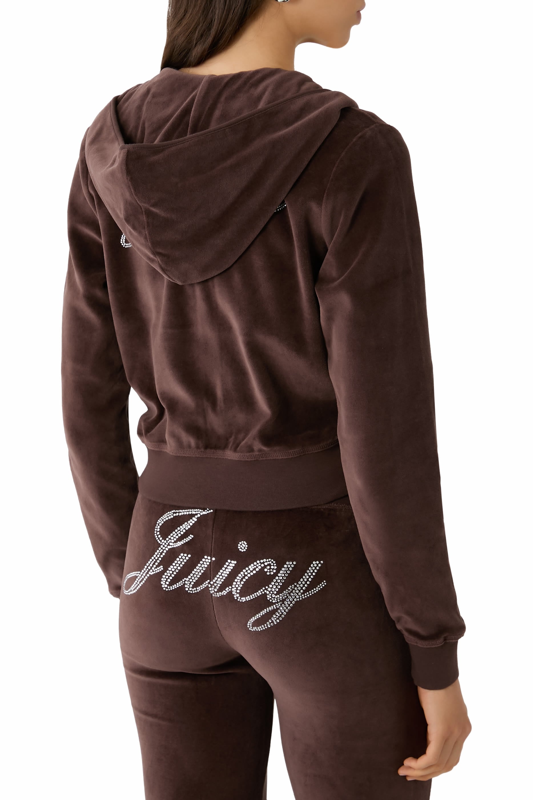 Juicy Script Velour Zip Hoodie