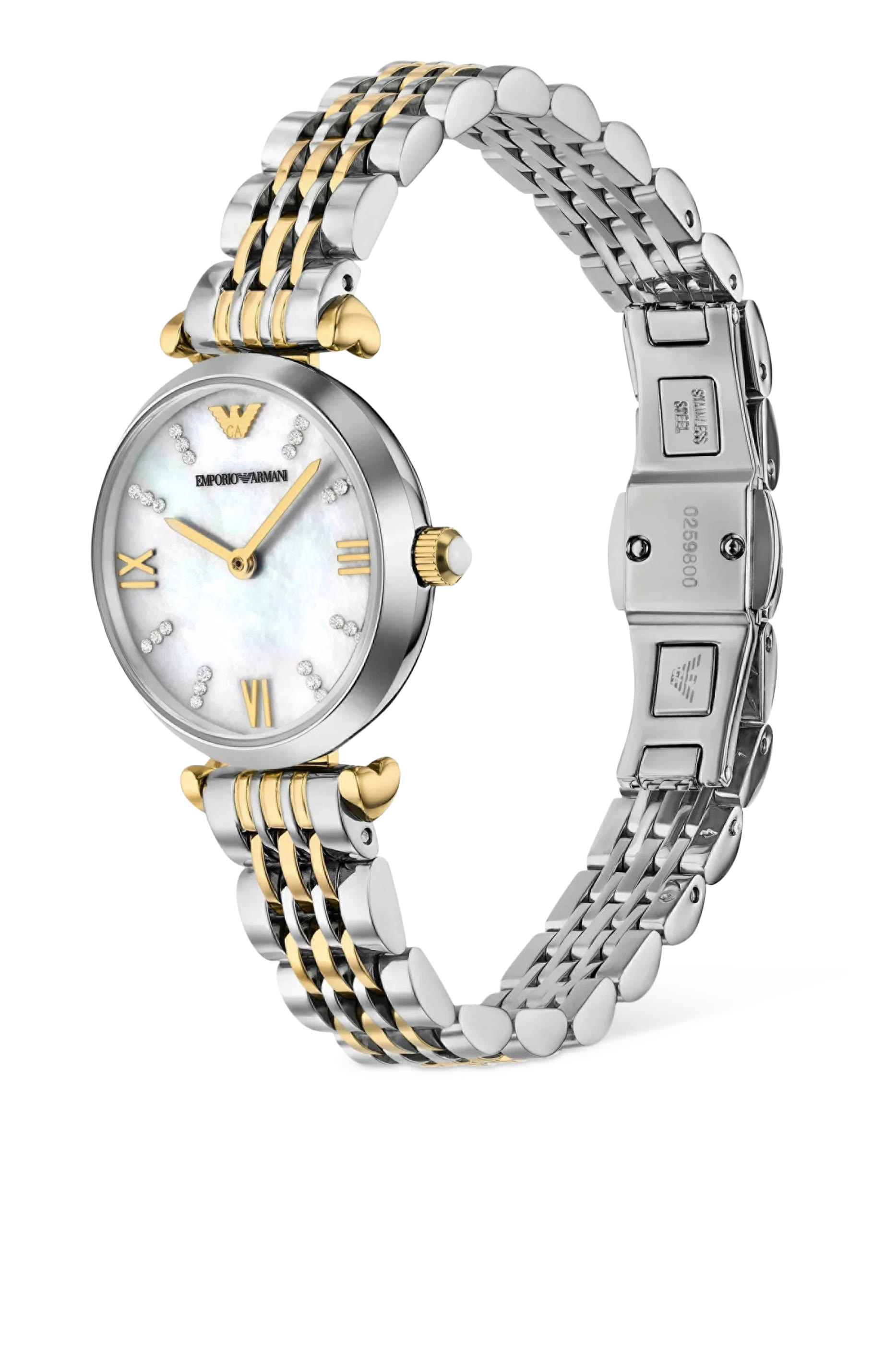 Two-Hand Two-Tone Stainless Steel Watch and Bracelet Set