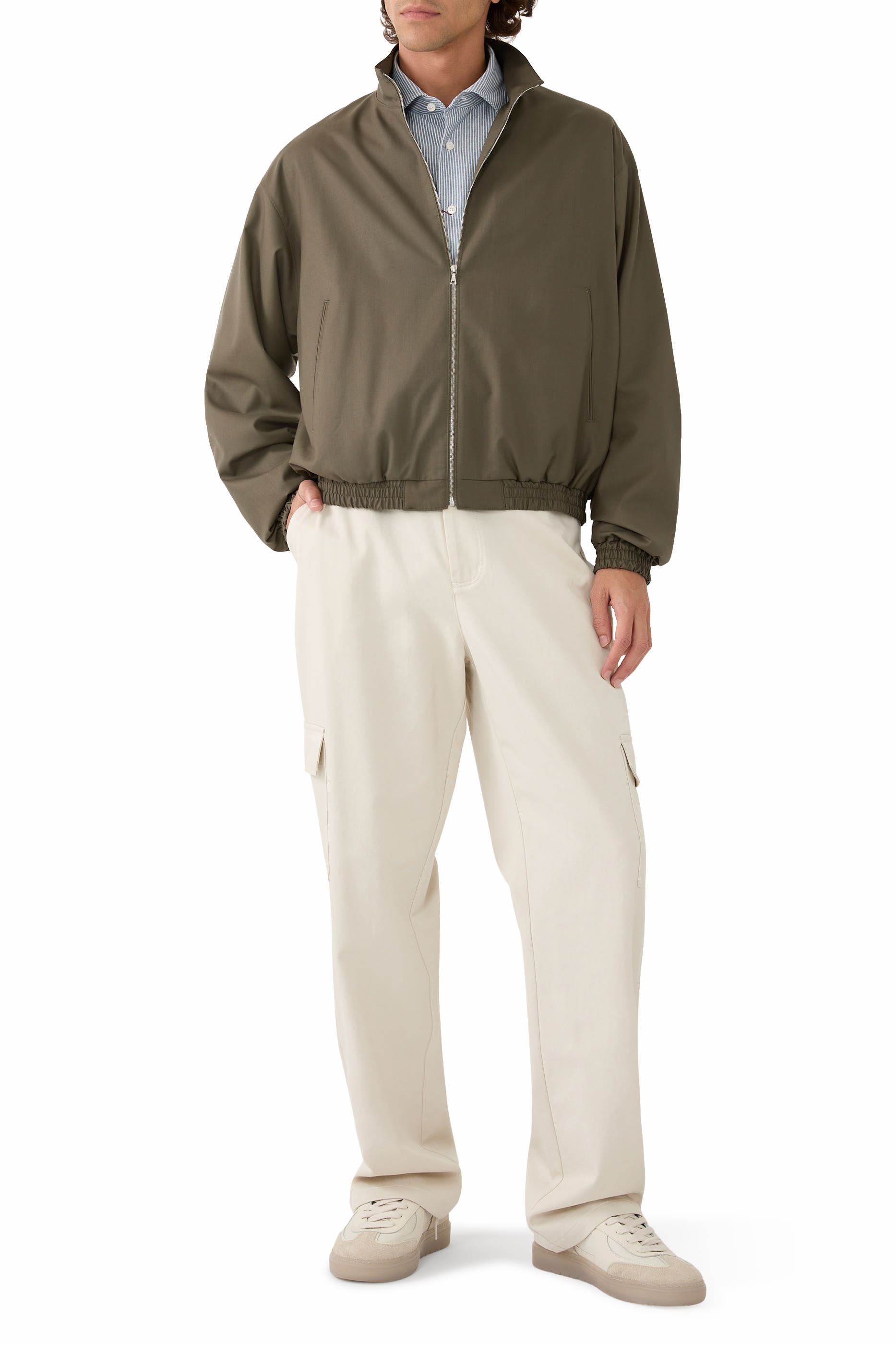 Super Fine Tropical Wool Zip Blouson