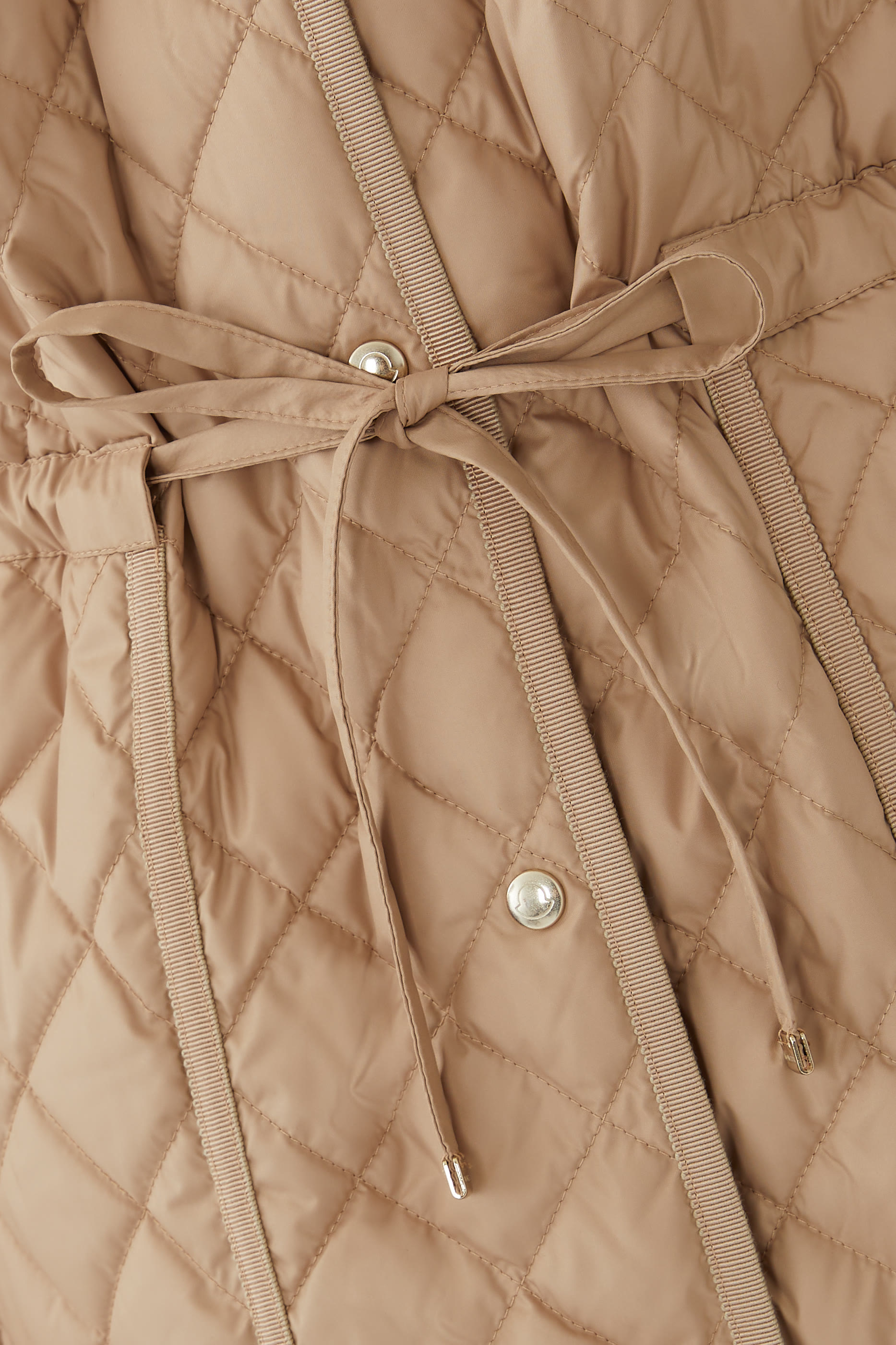 Etelan Hooded Diamond-Quilted Long Down Jacket