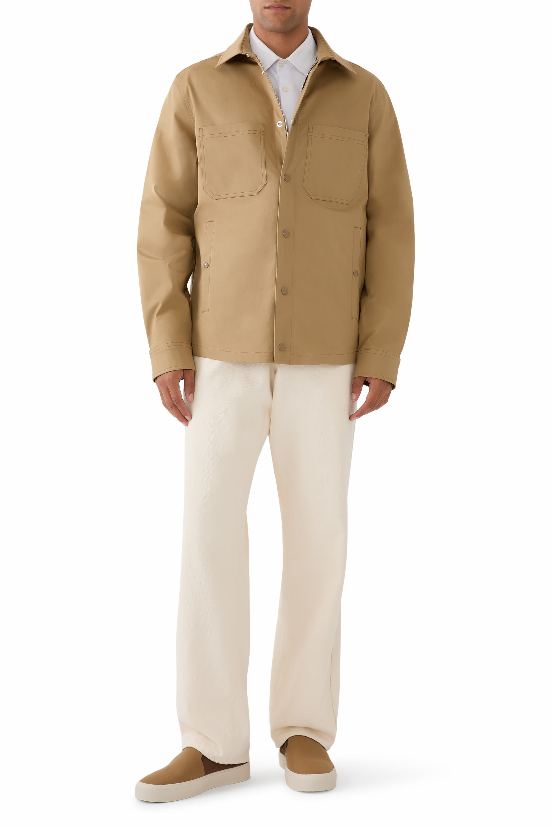 Cotton Gabardine Shirt Jacket