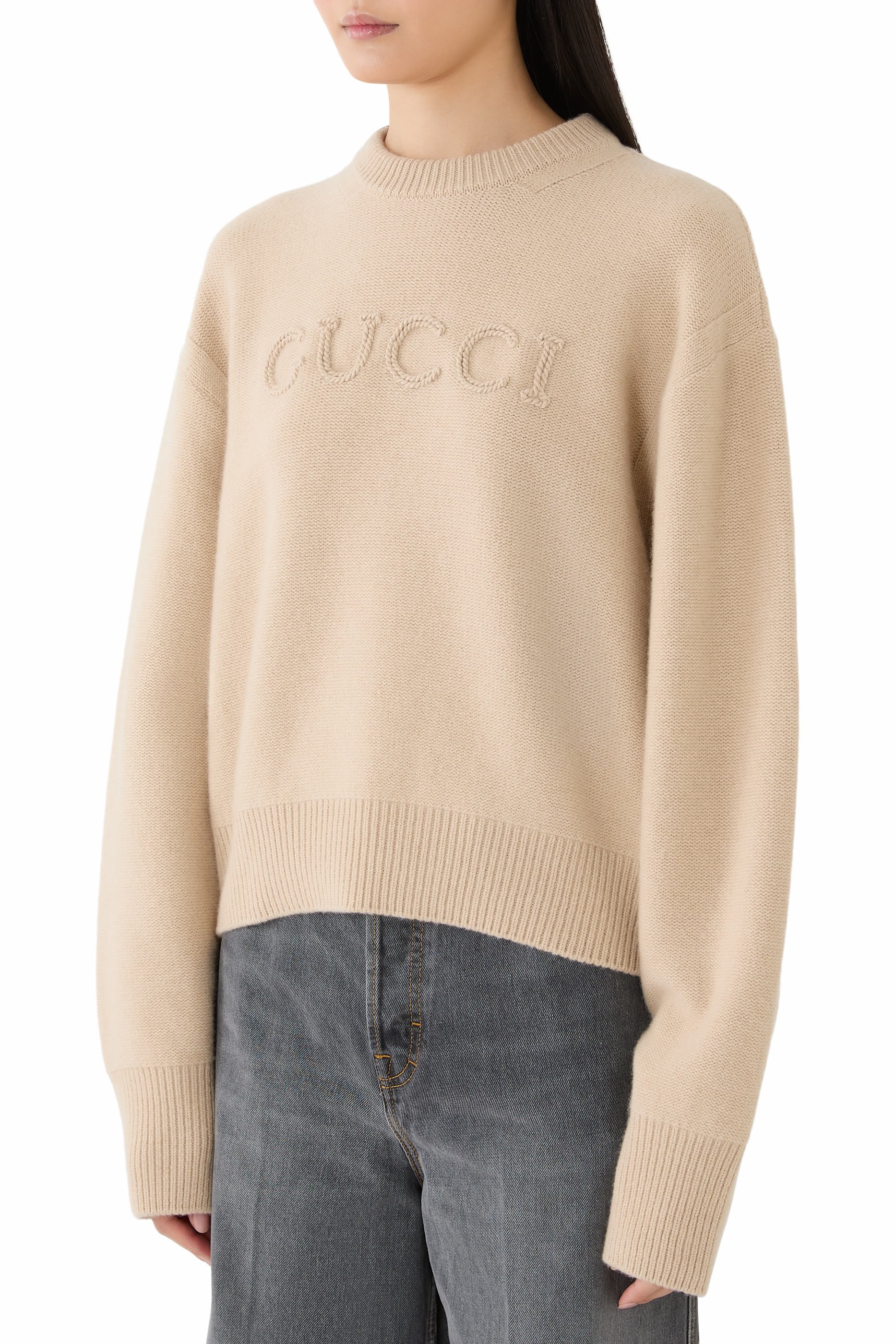  Wool Cashmere Sweater with Embroidery 