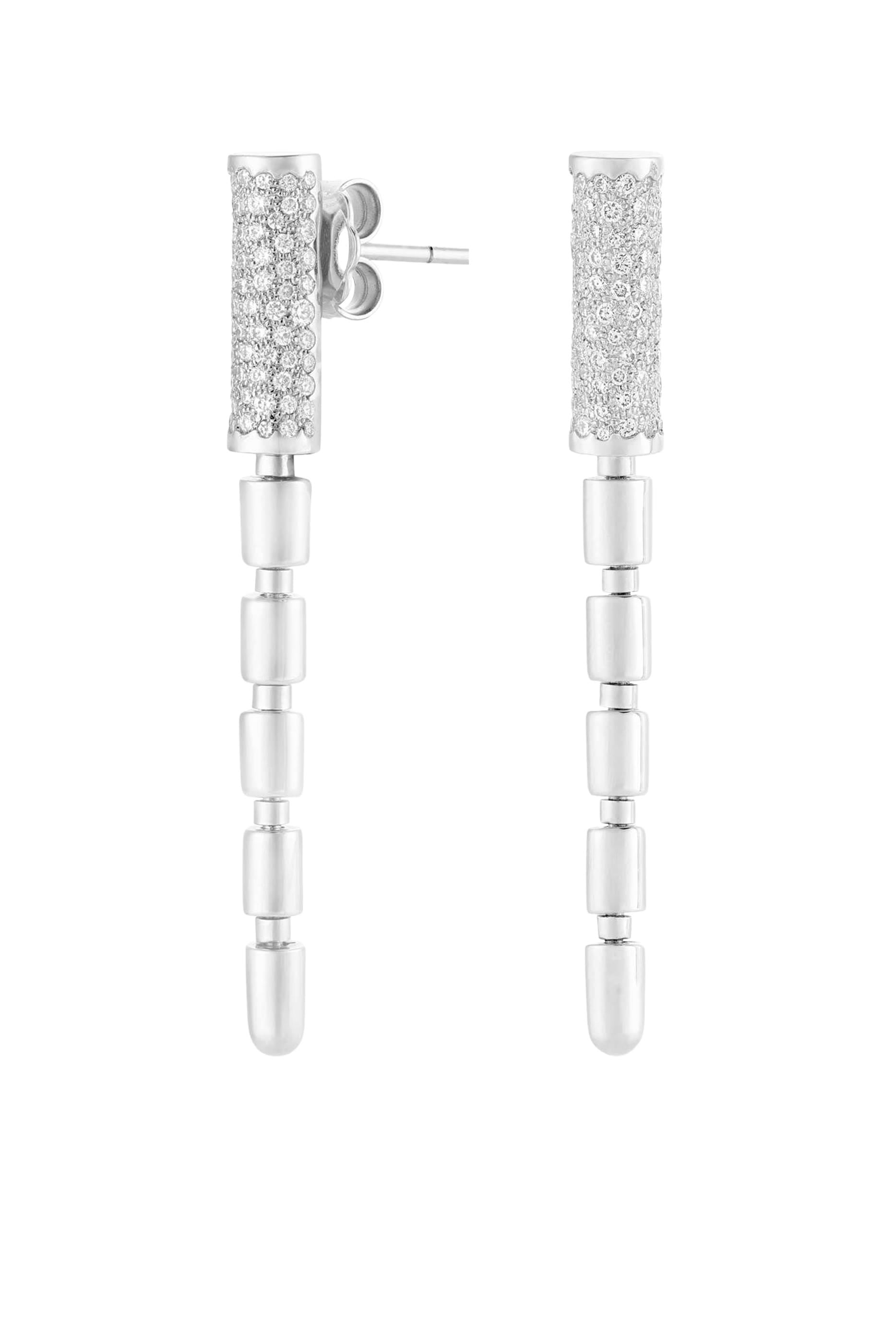 Iteru Earrings, 18K White Gold & Diamonds