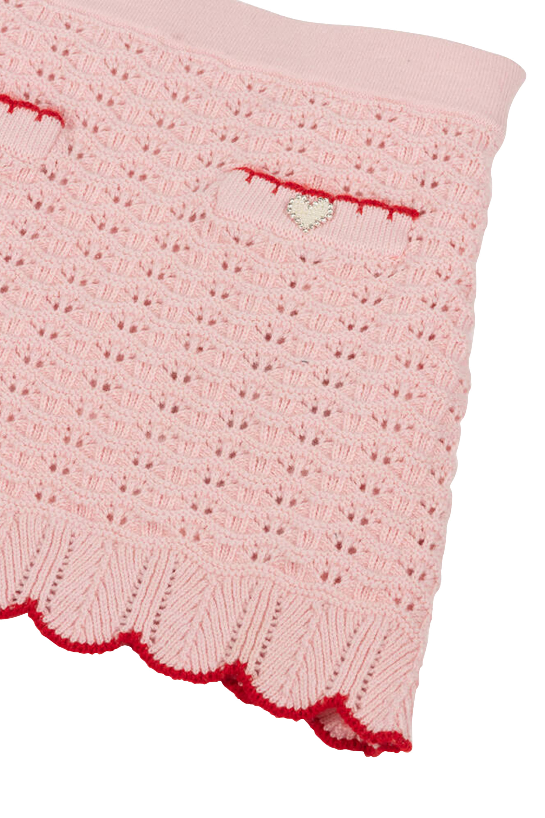 Kids Textured Knit Heart Detail Skirt