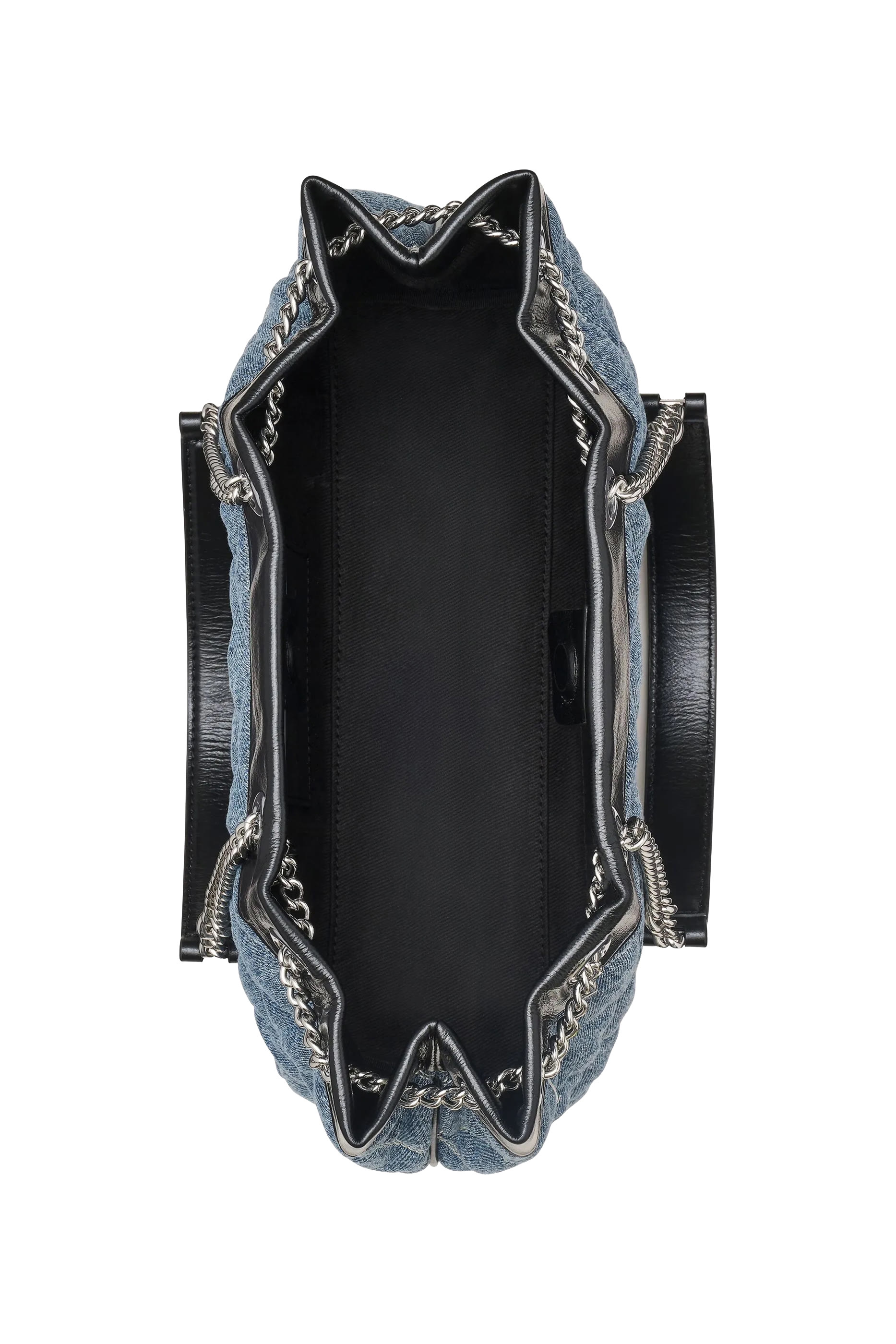 The Quilted Denim Chain Sack Bag