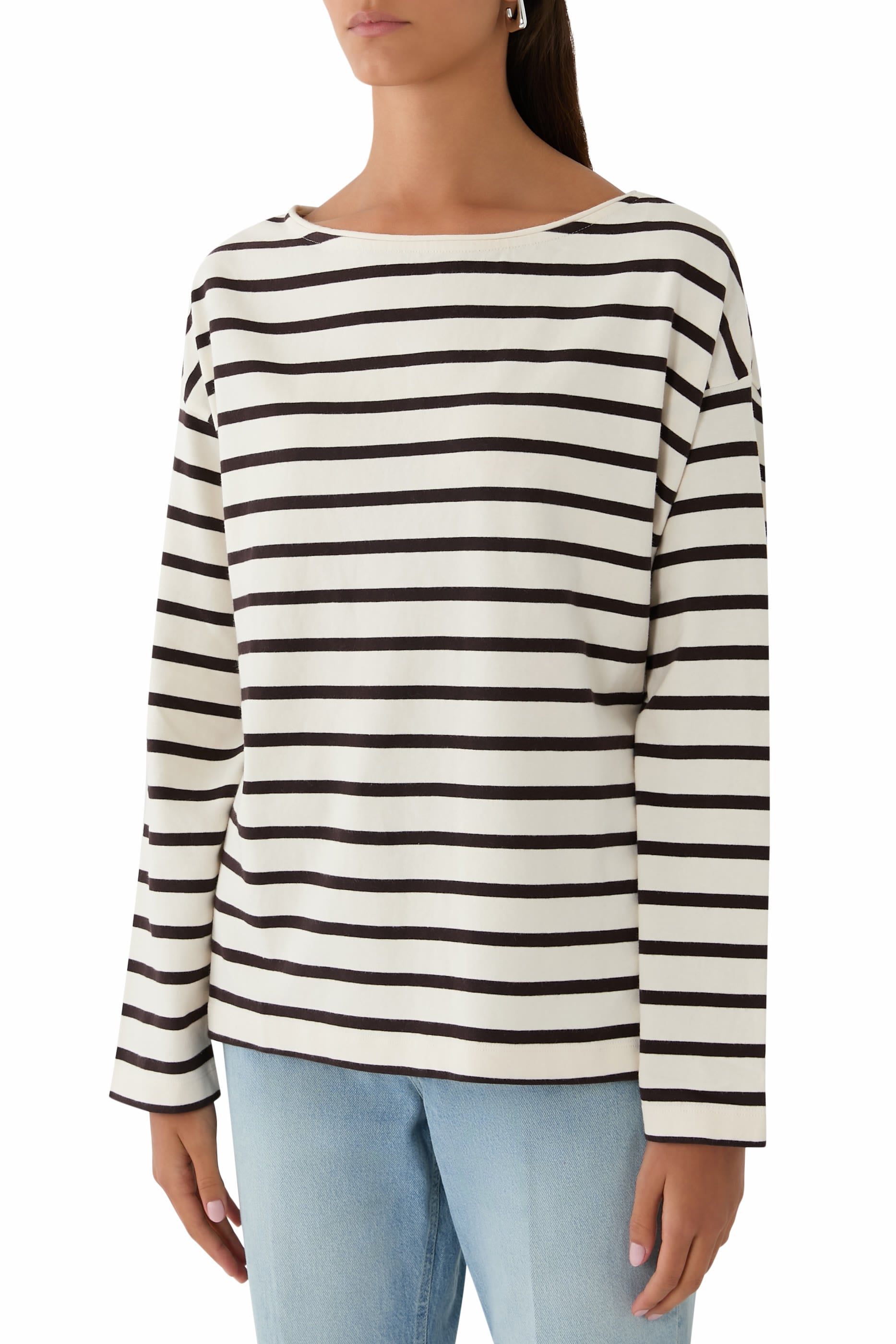 Boat Neck Long Sleeve Top