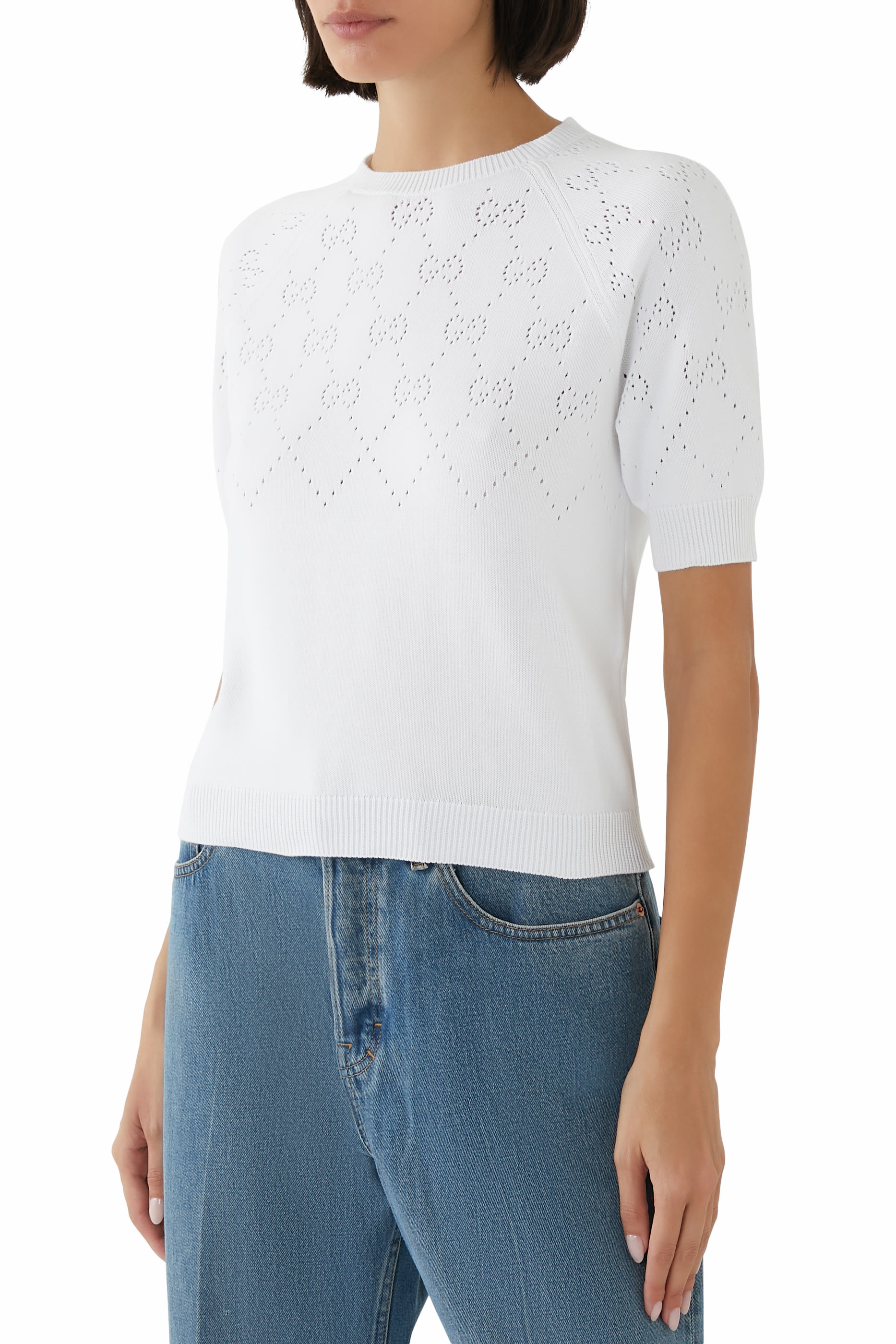 GG Cotton Crewneck Top