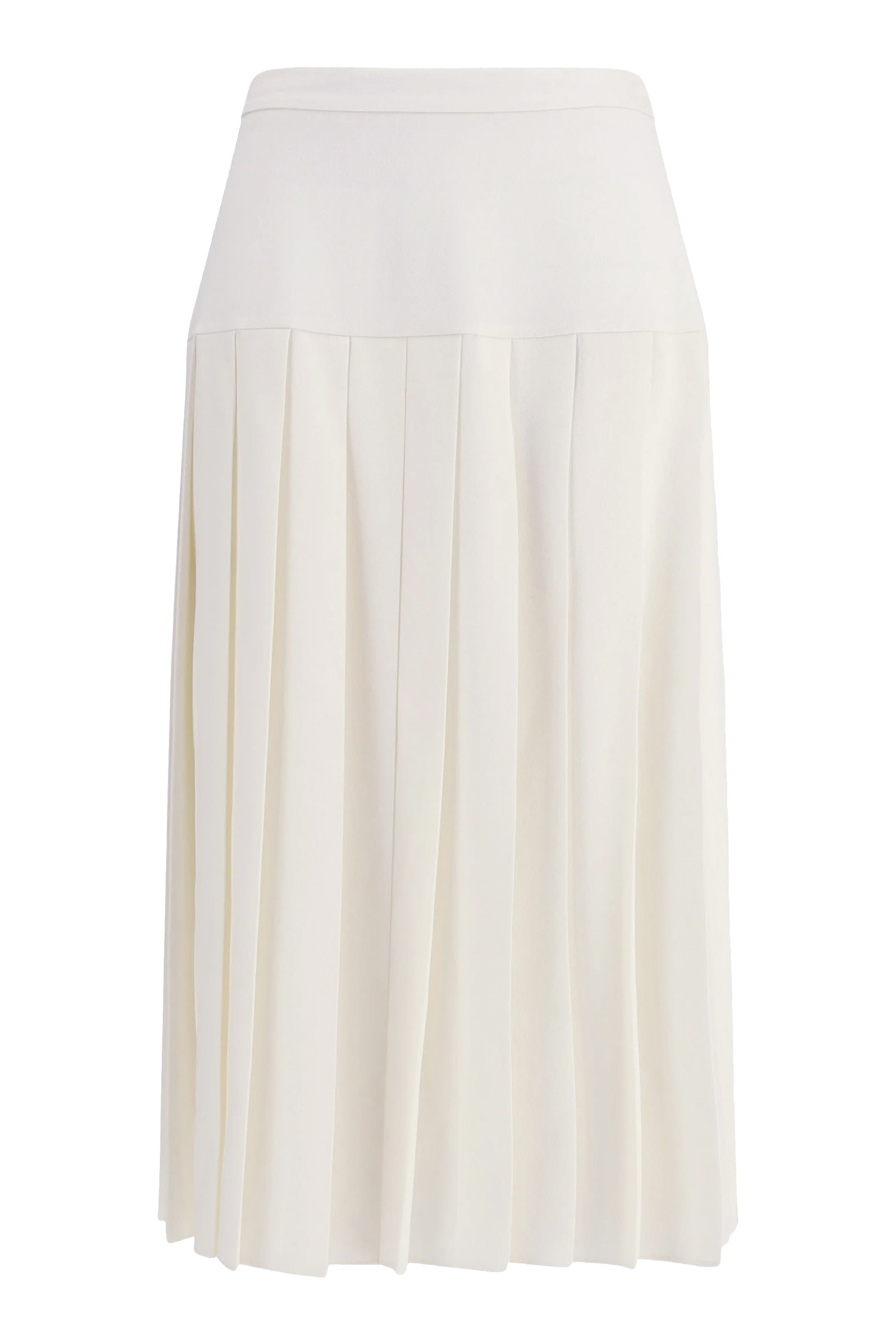 Wool Crepe Pleated Skirt