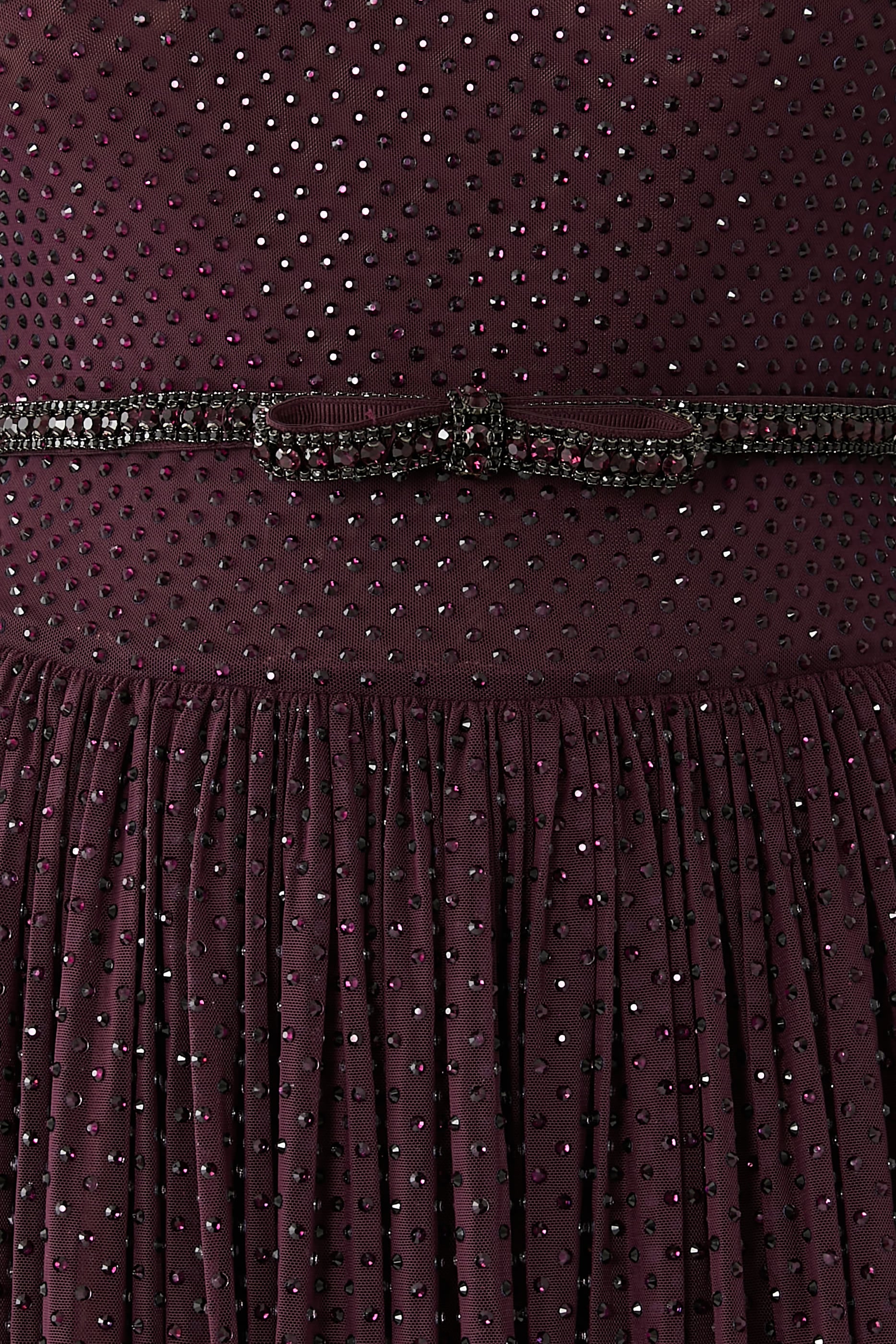 Rhinestone Long Sleeves Maxi Dress