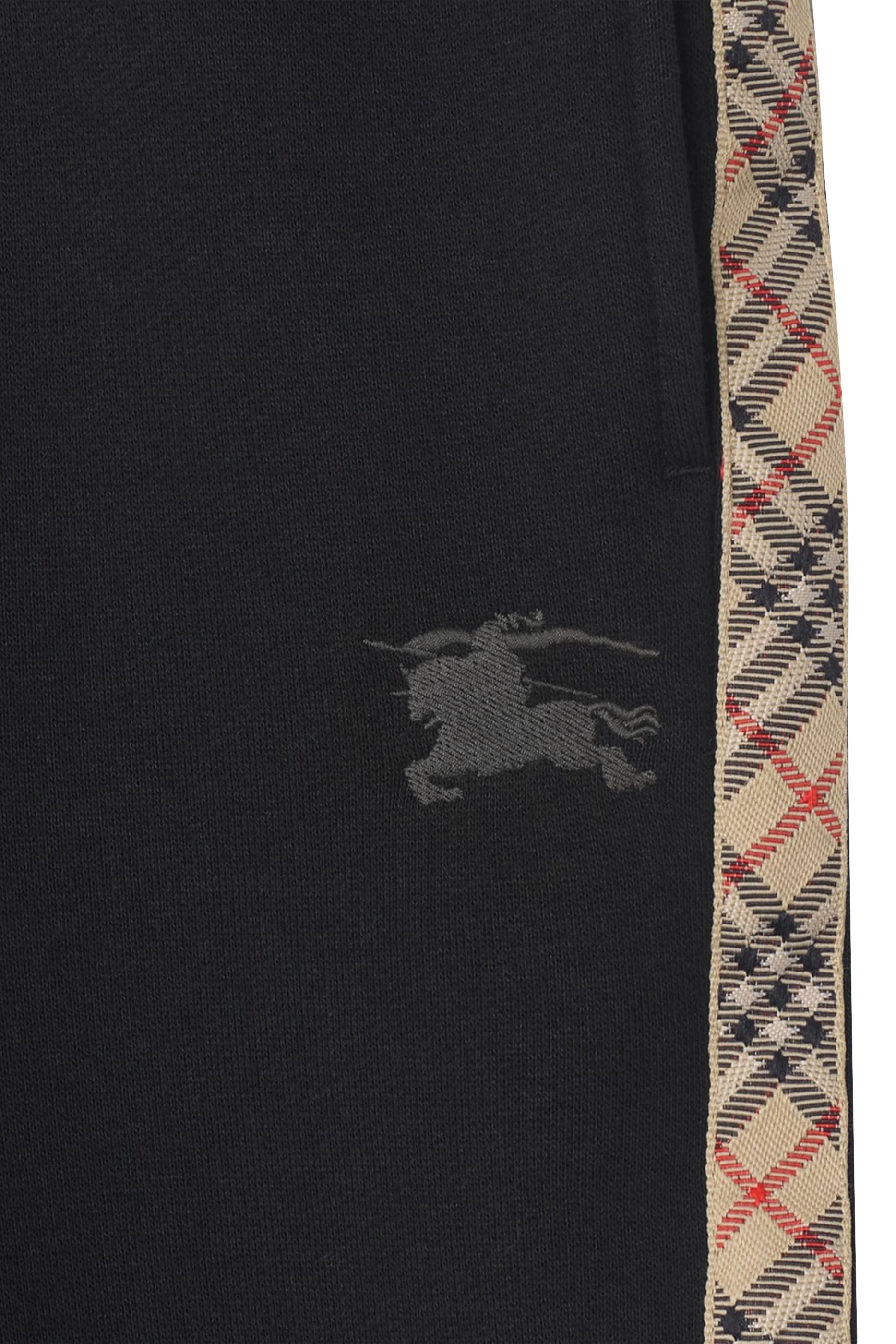 Kids Check Trim Cotton Jogging Pants 