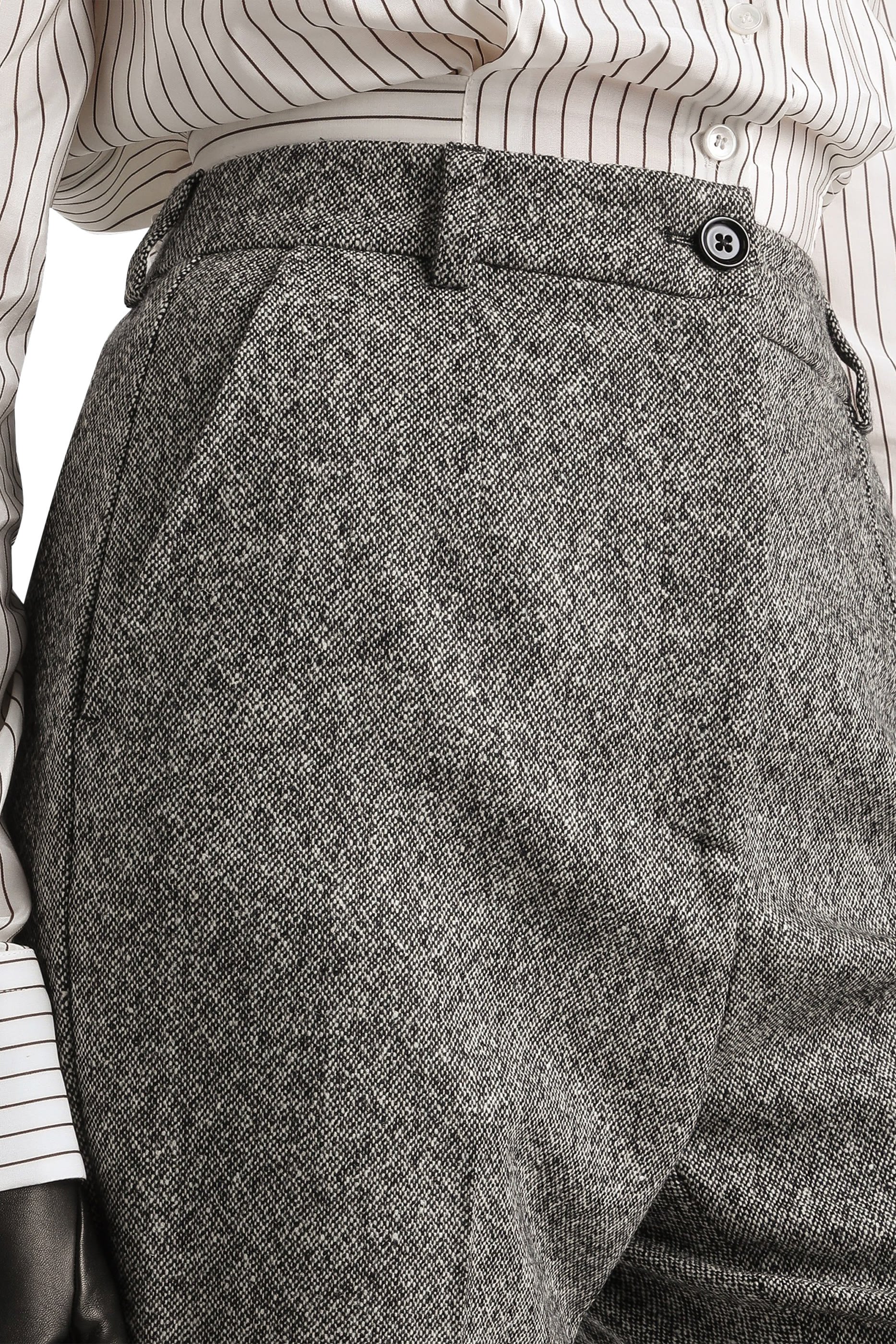 Dotted Print Wool Trousers