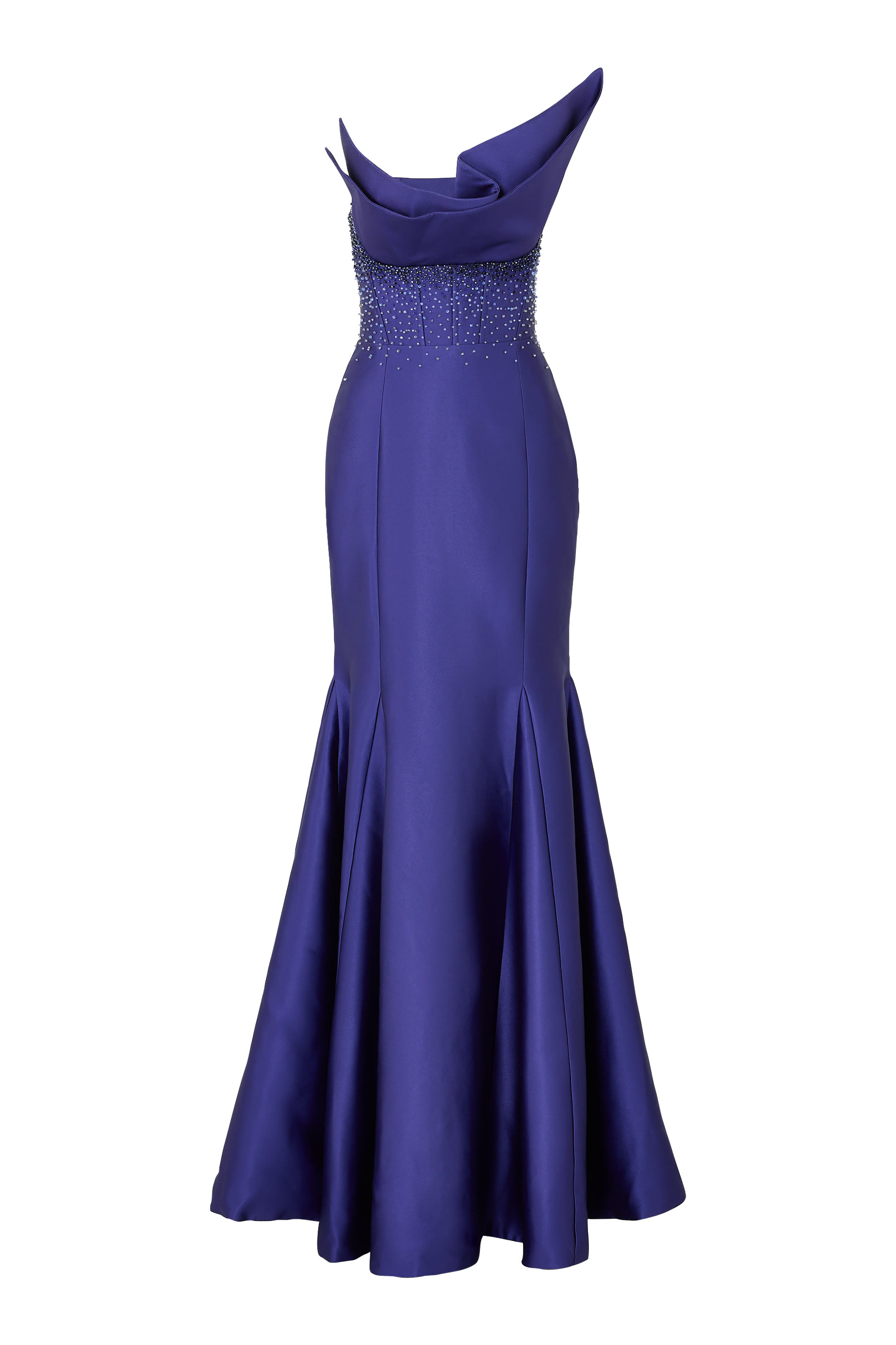 Crystal-Embellished Strapless Gown