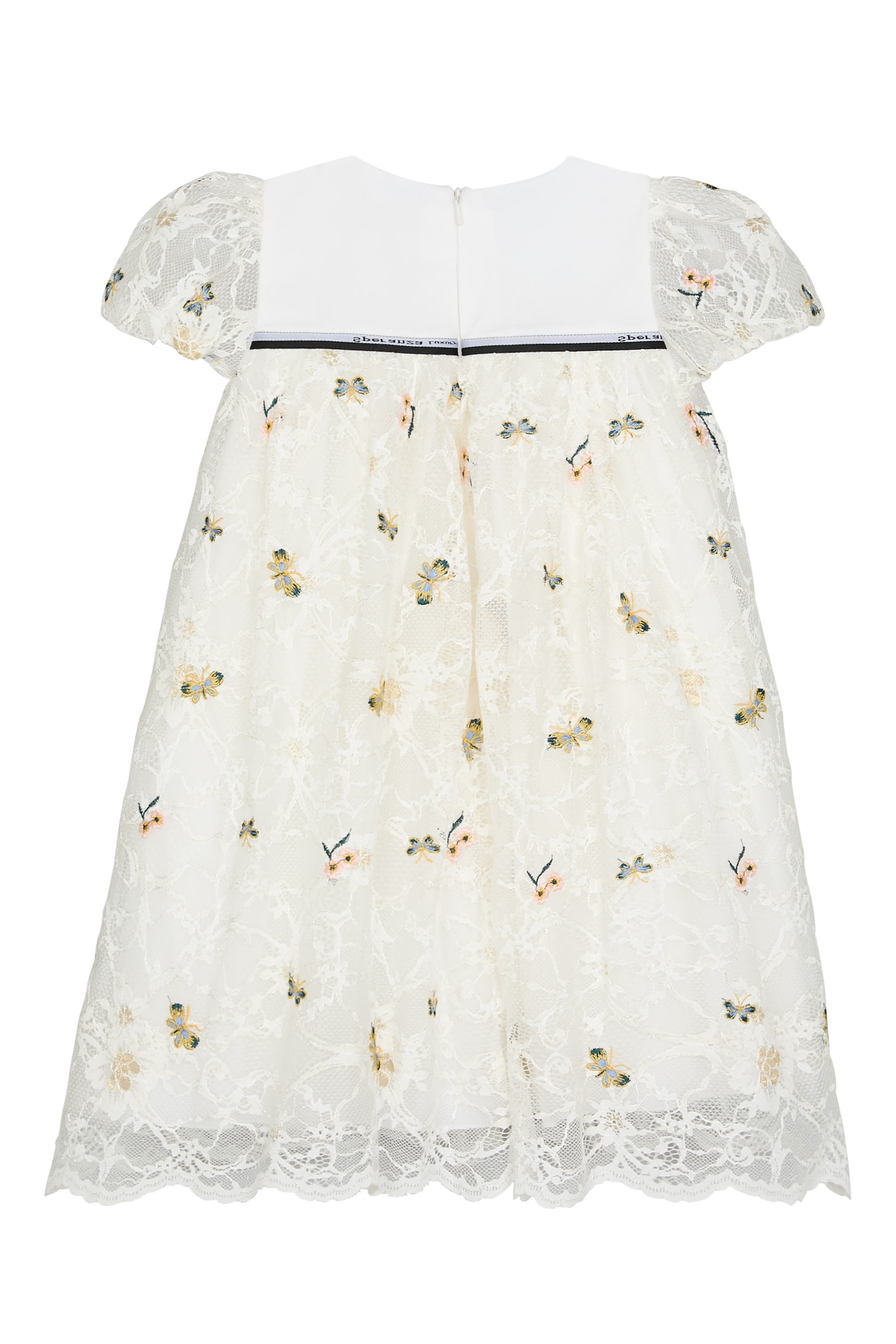 Kids  Lace Butterfly Embroidered Bonnet Dress Set