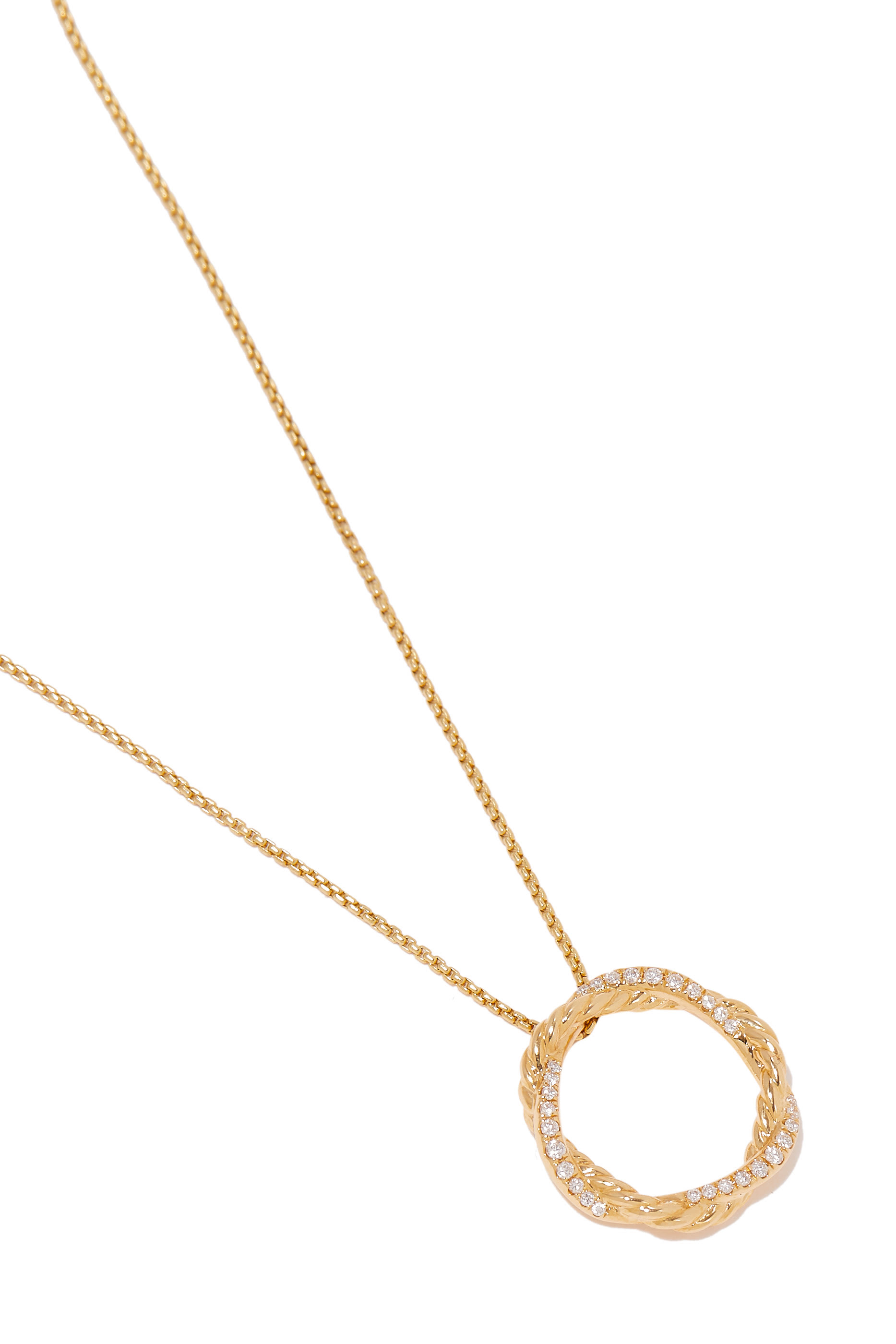 Petite Infinity Necklace in 18K Yellow Gold with Pav&eacute; Diamonds