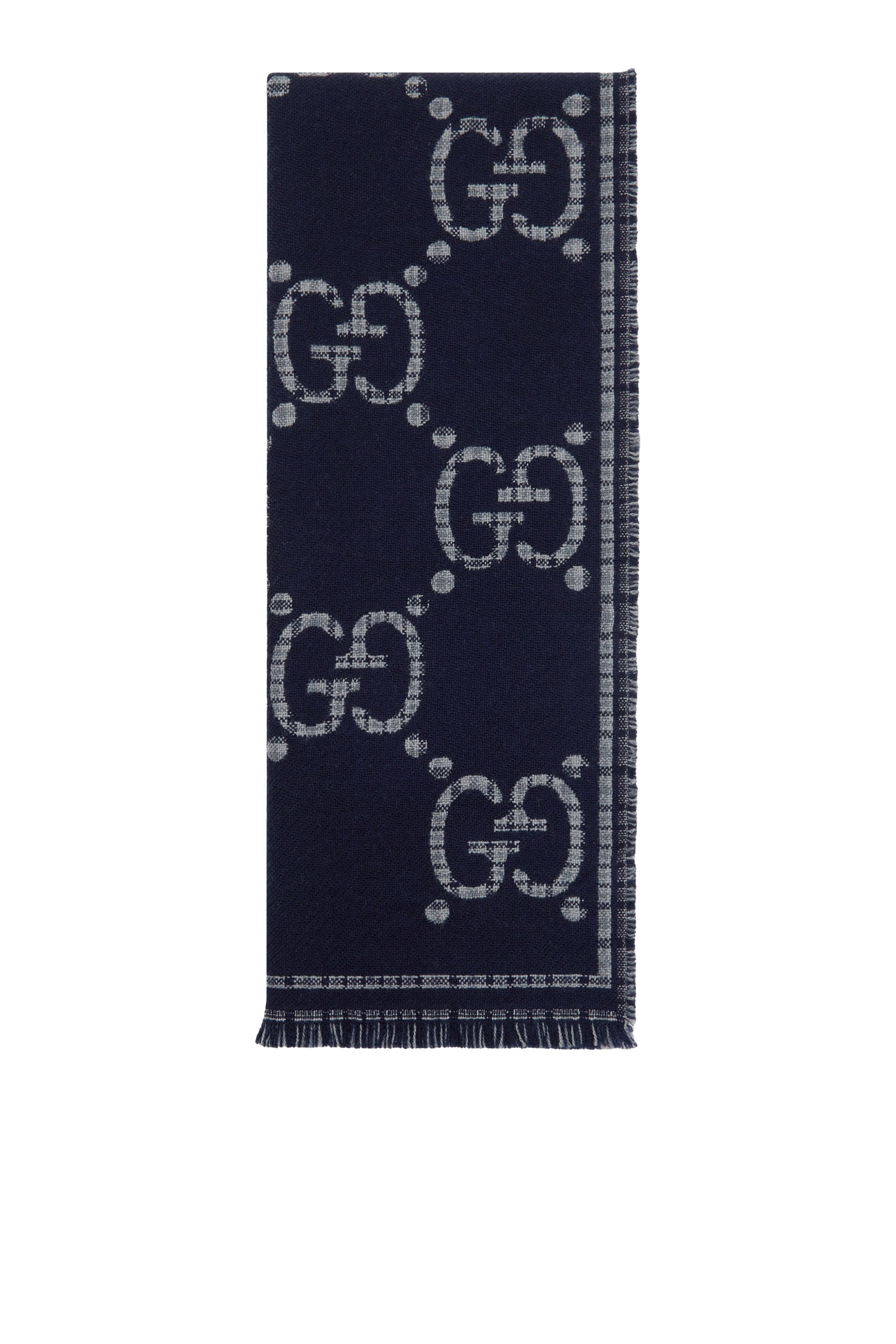 GG Plaid Reversible Wool Scarf