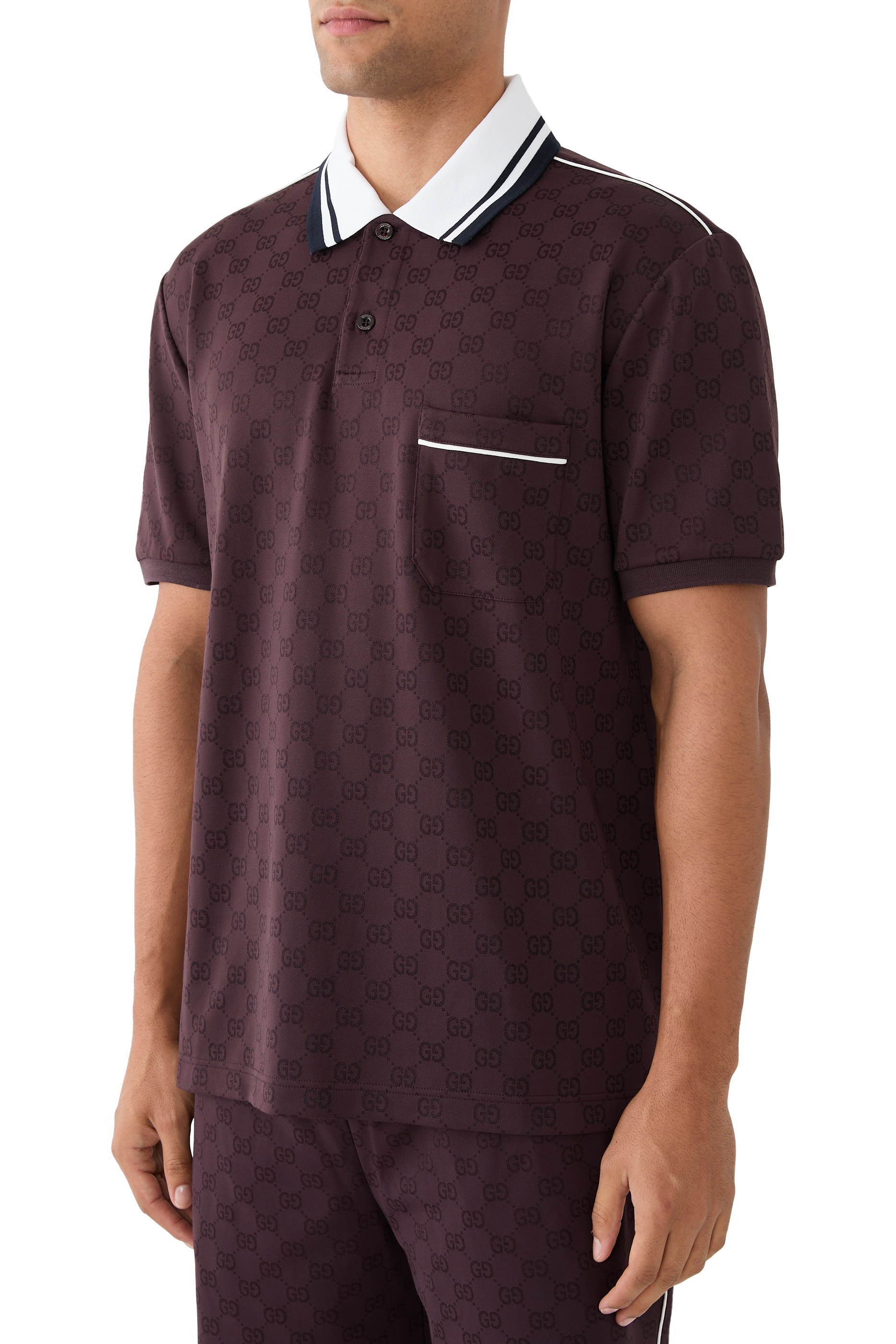 GG Nylon and Cotton Polo Shirt