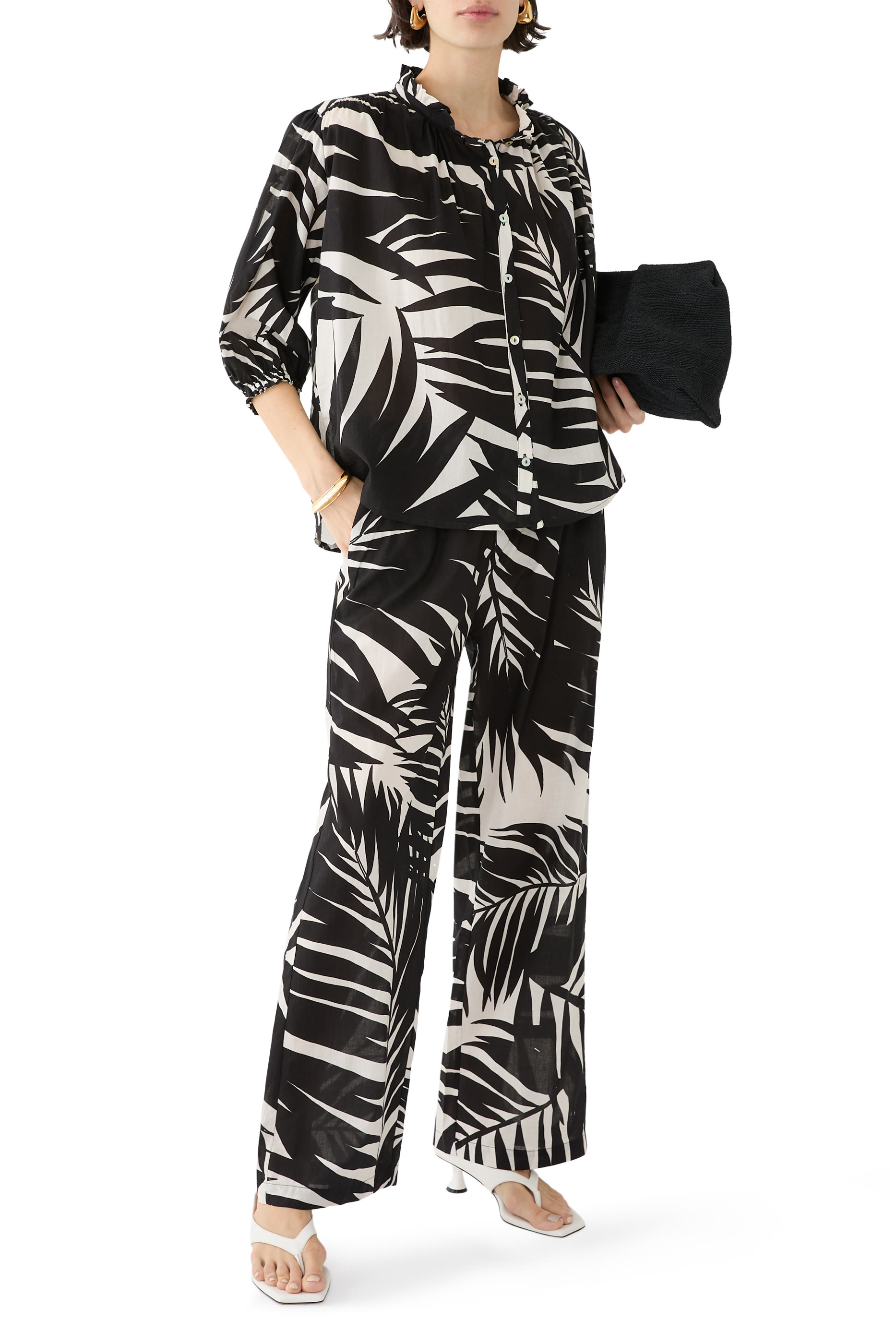 Palm Print Short Sleeves Shirt